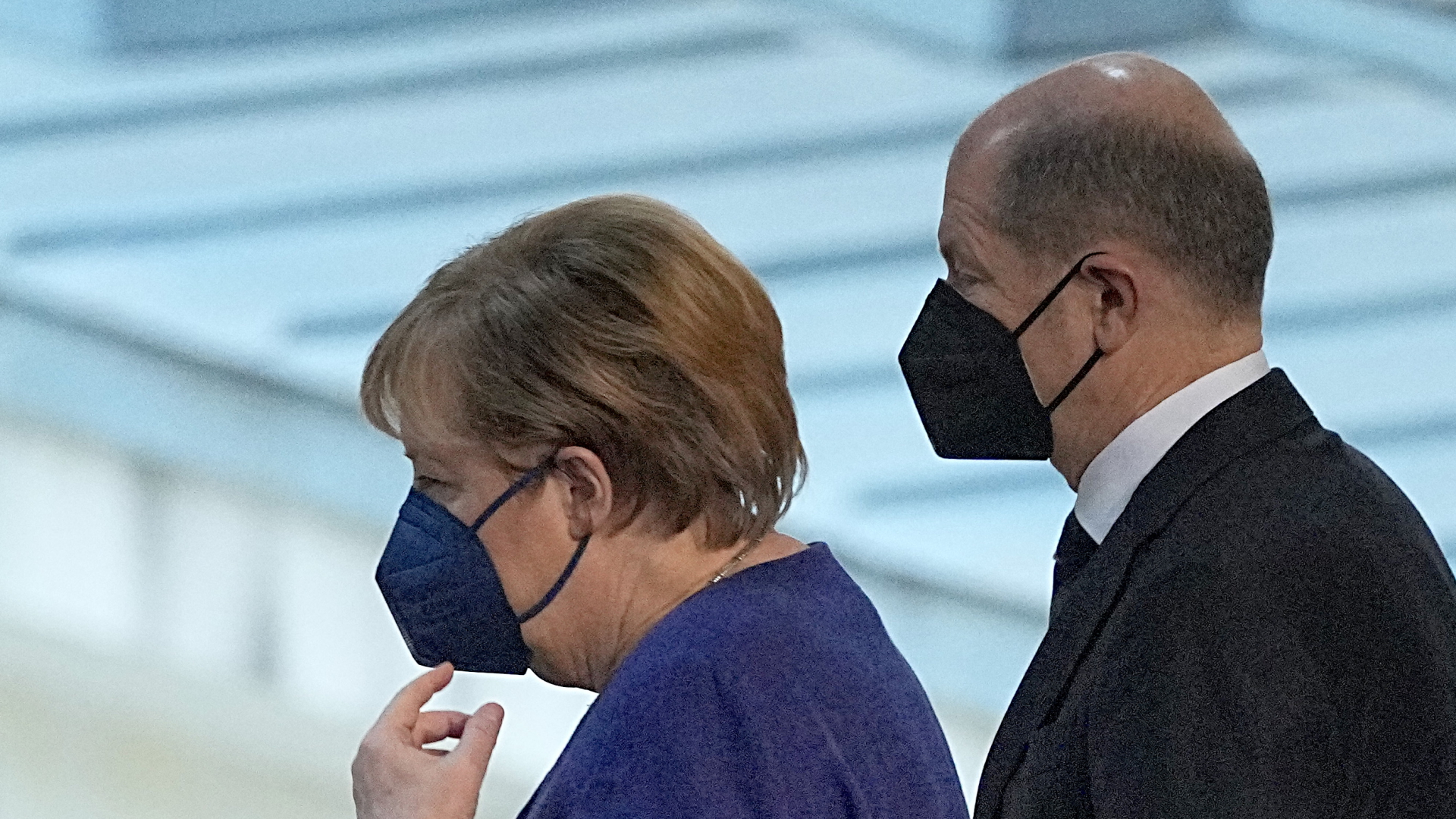 Bundeskanzlerin Merkel und ihr wahrscheinlicher Nachfolger Scholz | dpa