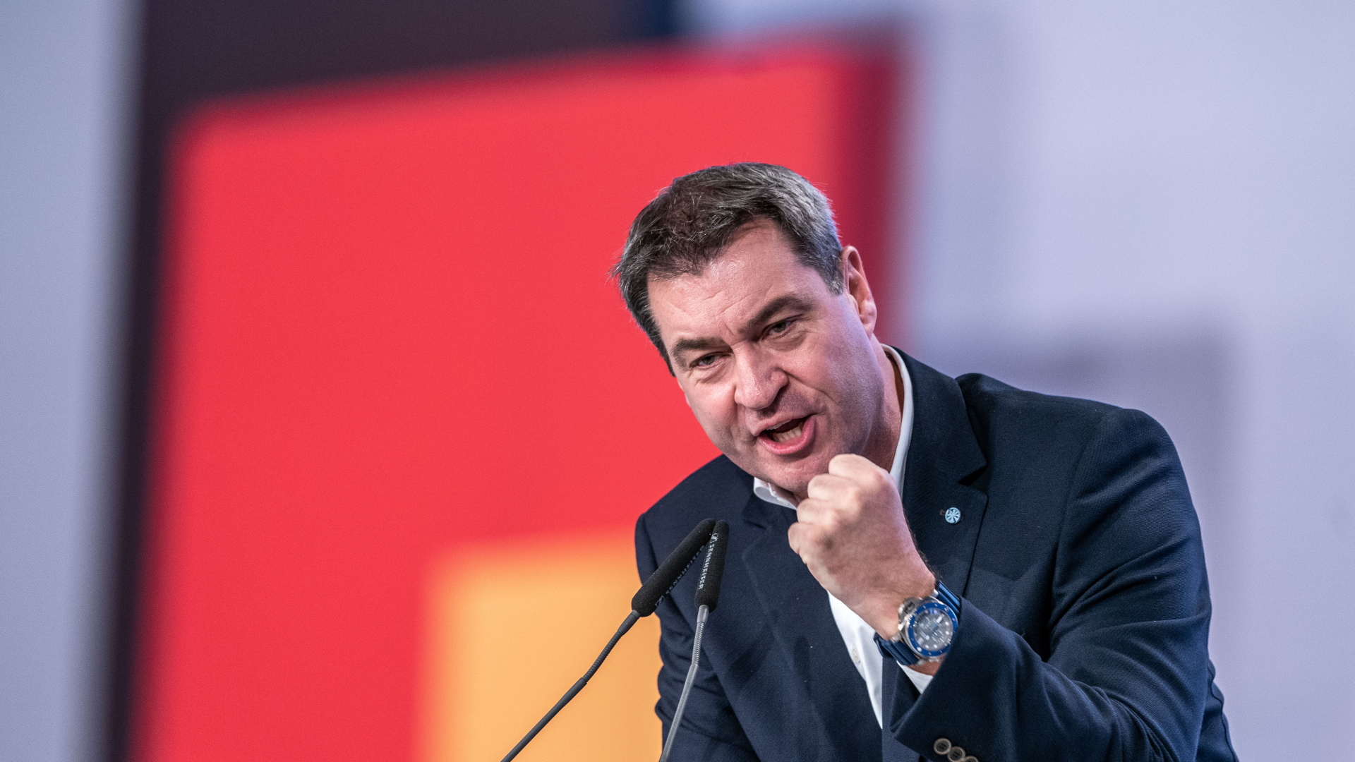 CSU-Chef Markus Söder spricht Ende November 2019 auf dem Bundesparteitag der CDU.