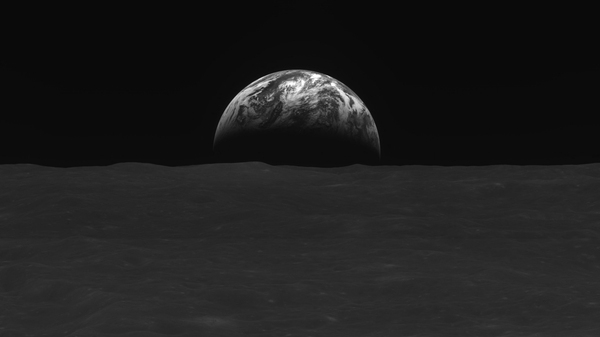 Das von der Mondsonde "Danuri" aufgenommene Bild am 31.Dezember zeigt die Mondoberfläche und die Erde | AFP