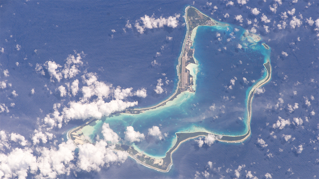 Das Atoll Diego Garcia im Indischen Ozean
