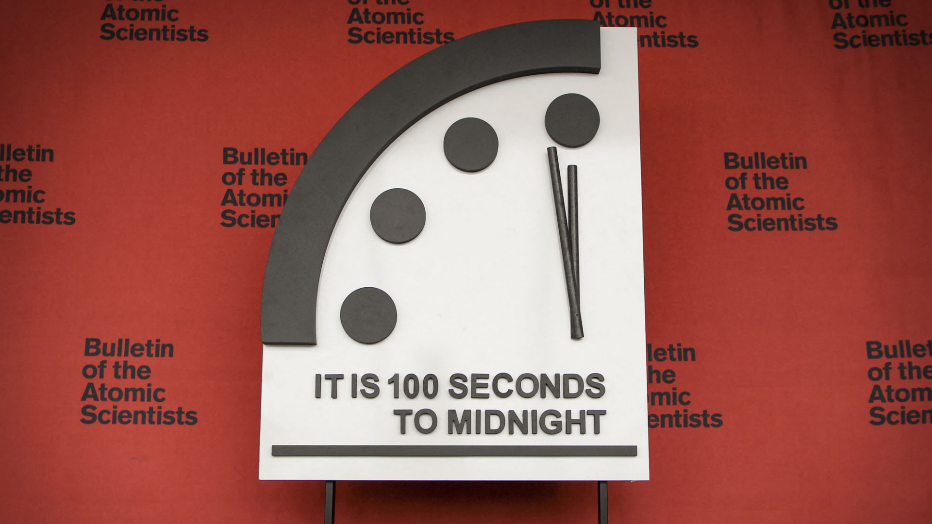 Die "Weltuntergangsuhr" zeigt 100 Sekunden vor Mitternacht | AFP