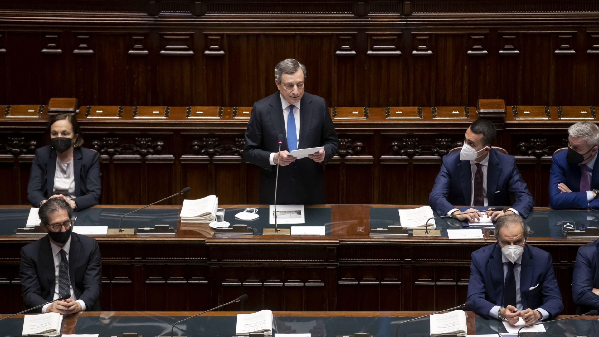 Mario Draghi spricht im italienischen Parlament
