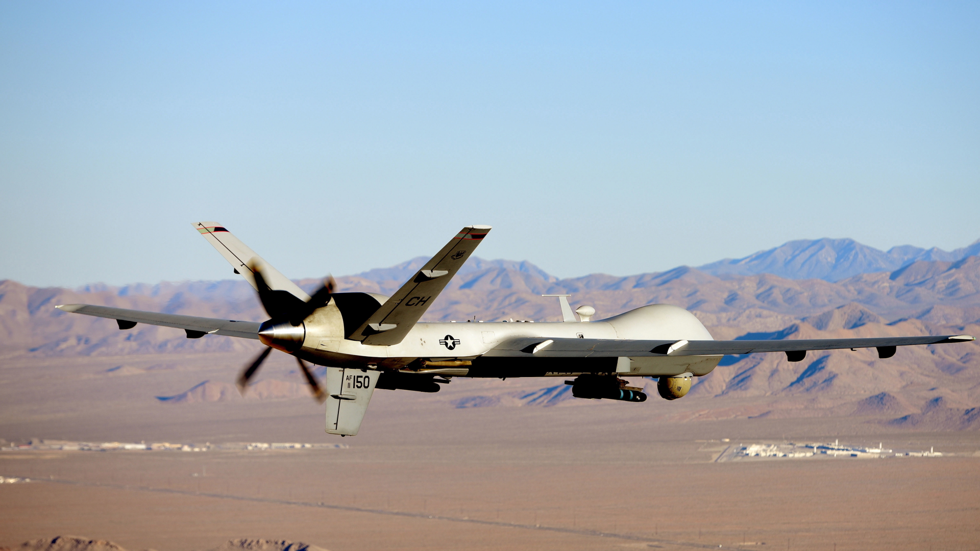 Eine US-Drohne vom Typ MQ-9 bei einer Trainingsmission über Nevada (Archivbild 2019) | EPA