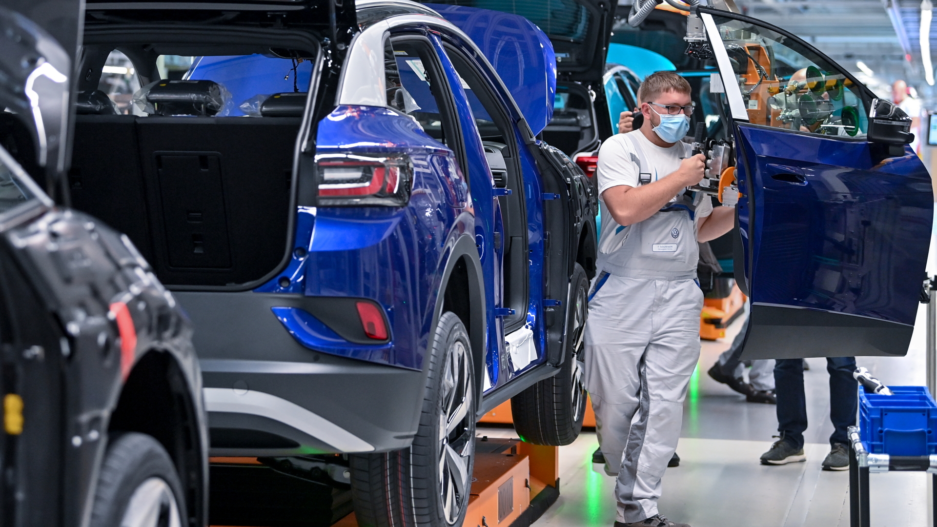 Elektroauto-Produktion im VW-Werk in Zwickau. | dpa