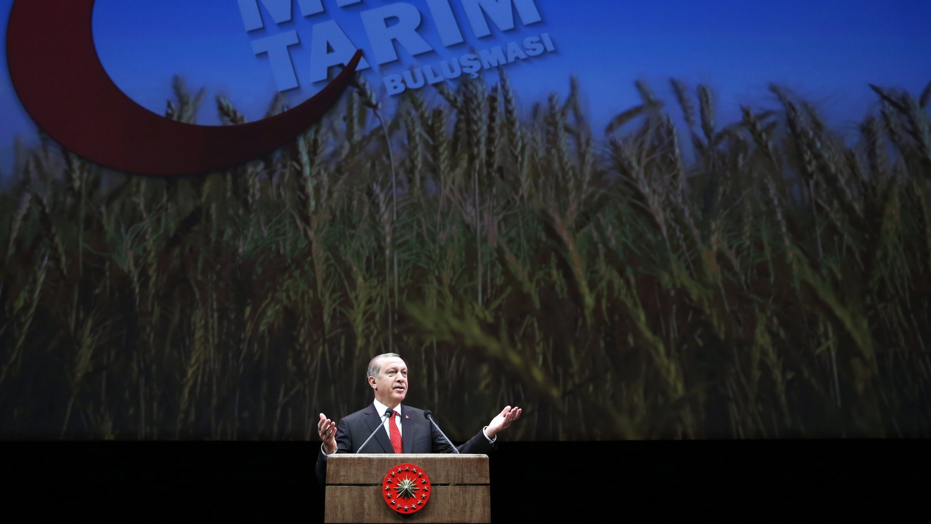 Der türkische Präsident Erdogan bei einer Rede vor Landwirtschaftsfunktionären