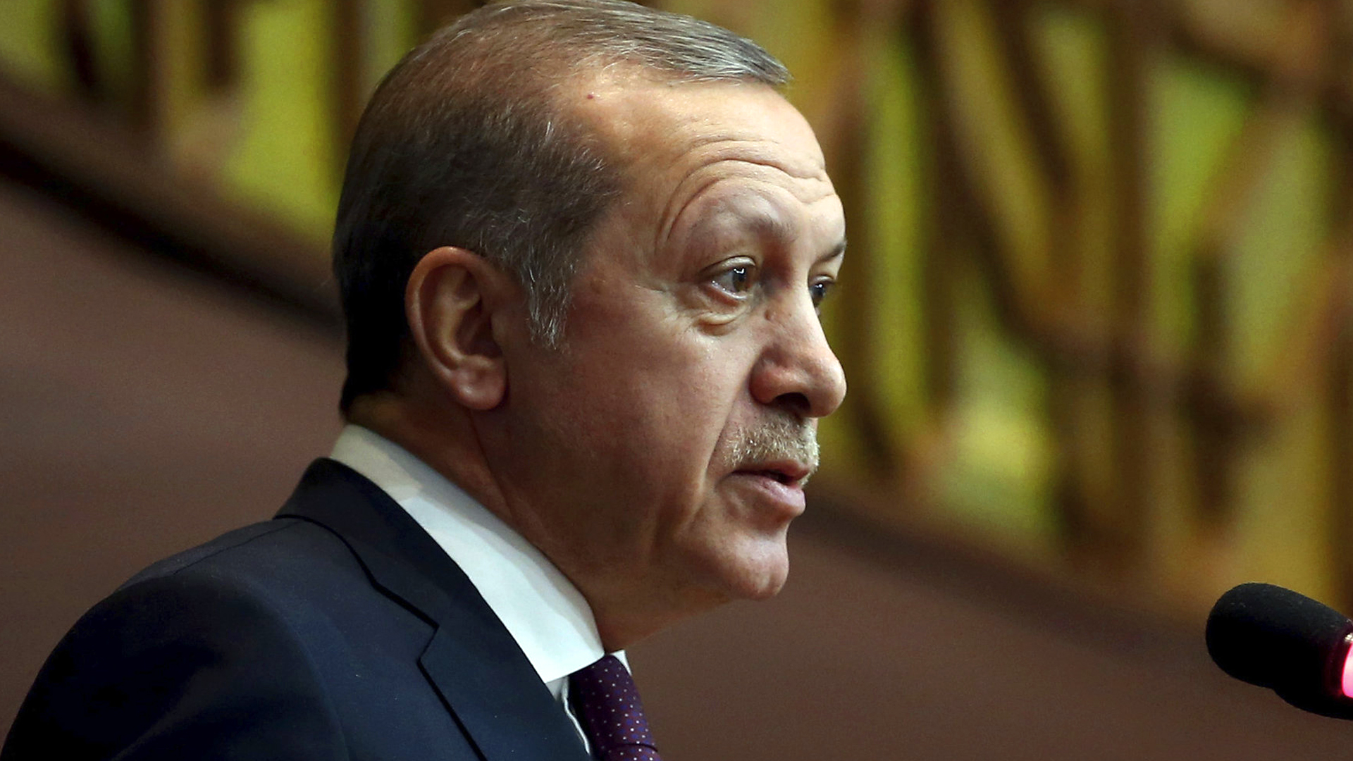 Türkischer Präsident Erdogan hält eine Rede