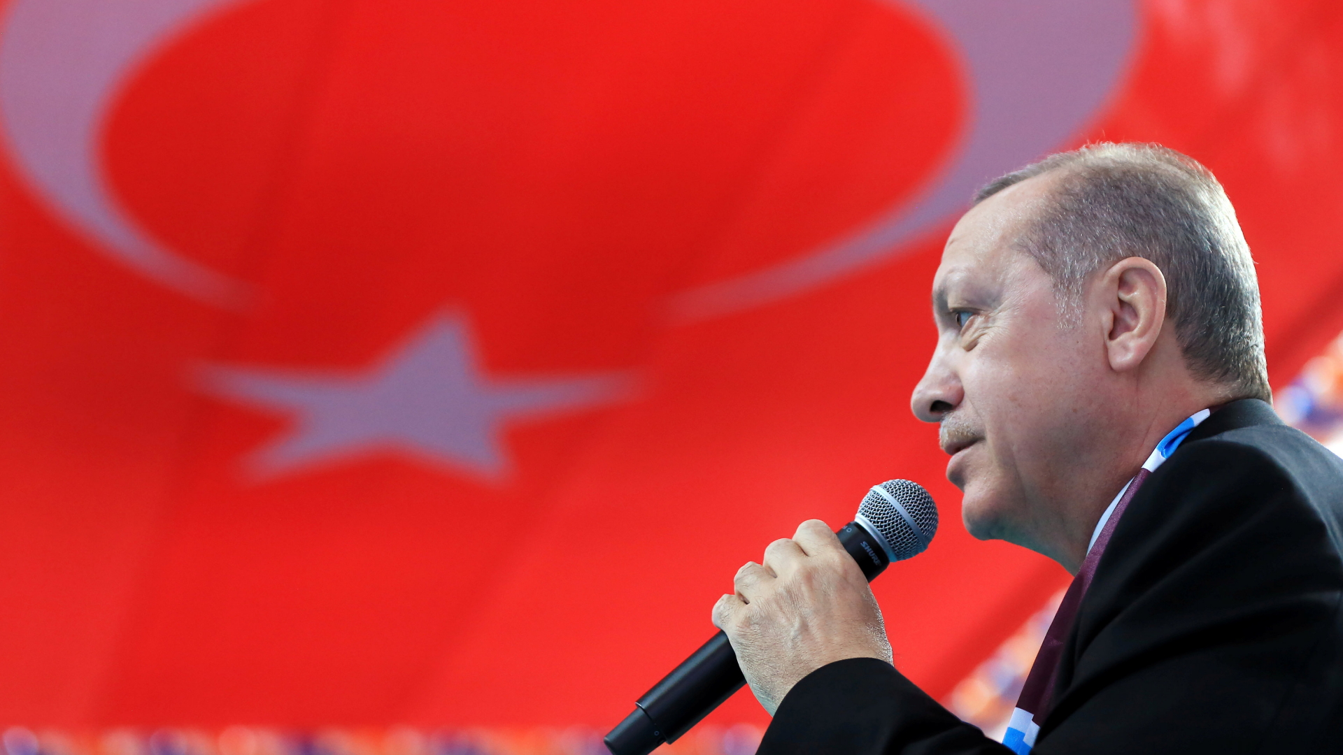 Der türkische Präsident Erdogan auf einem Treffen seiner AK-Partei