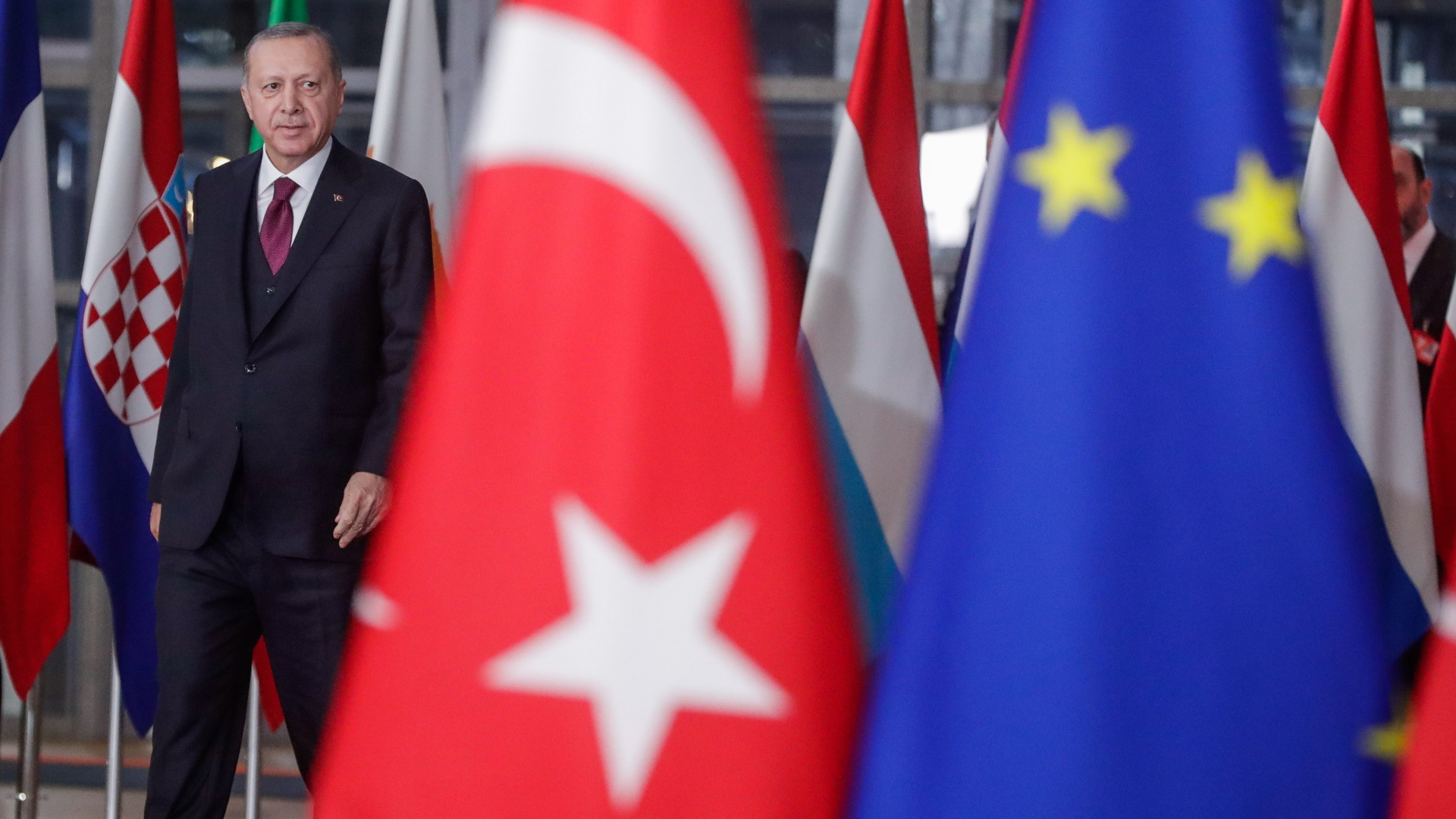 Der türkische Präsident Erdogan in Brüssel. | STEPHANIE LECOCQ/EPA-EFE/Shutter