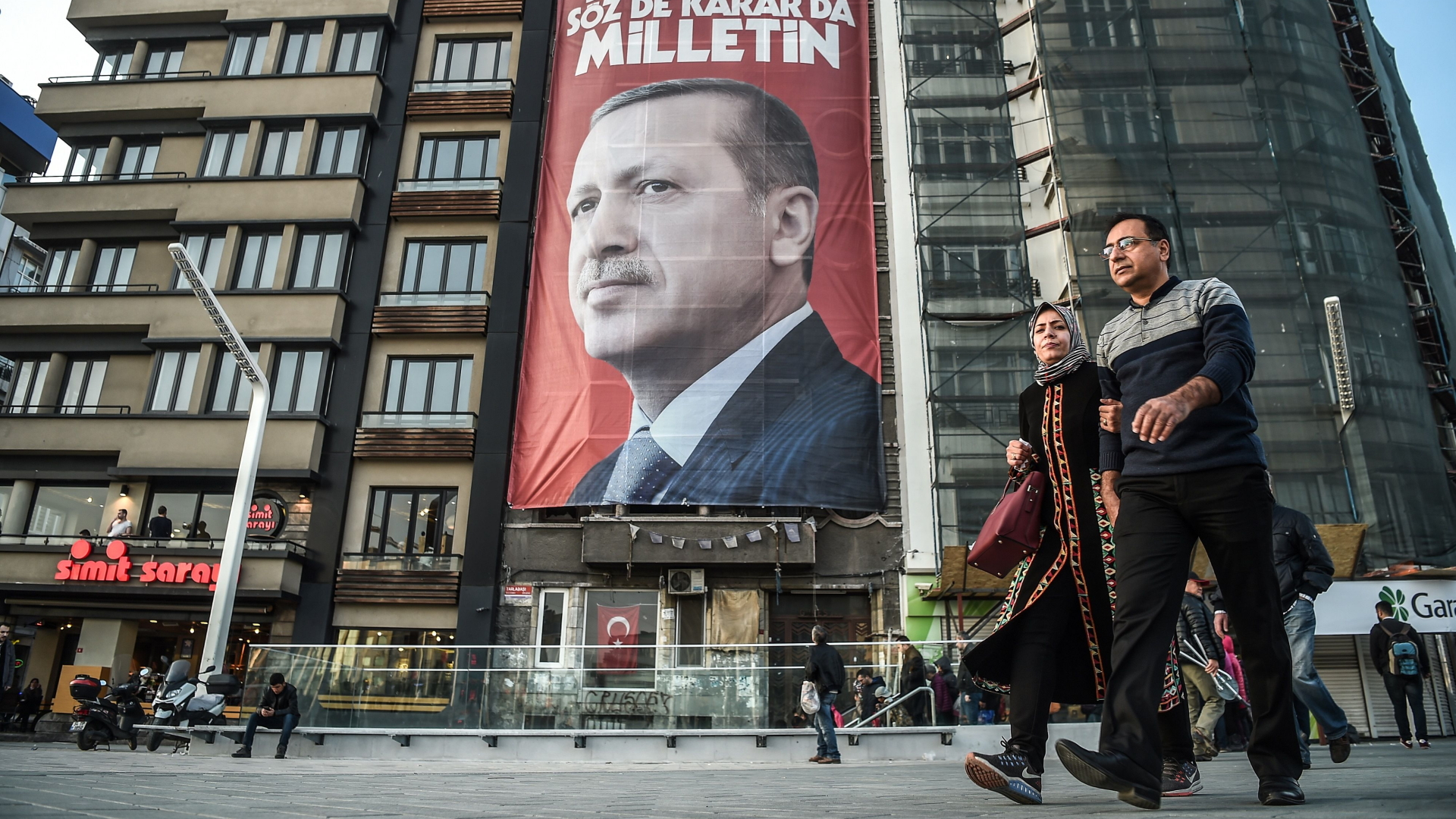 Wahlplakat des türkischen Präsidenten Erdogan in Istanbul