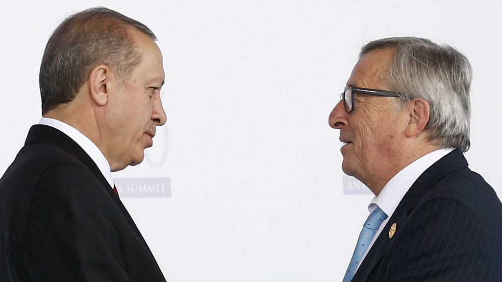 Türkischer Präsident Erdogan im Gespräch mit EU-Kommissionspräsident Juncker