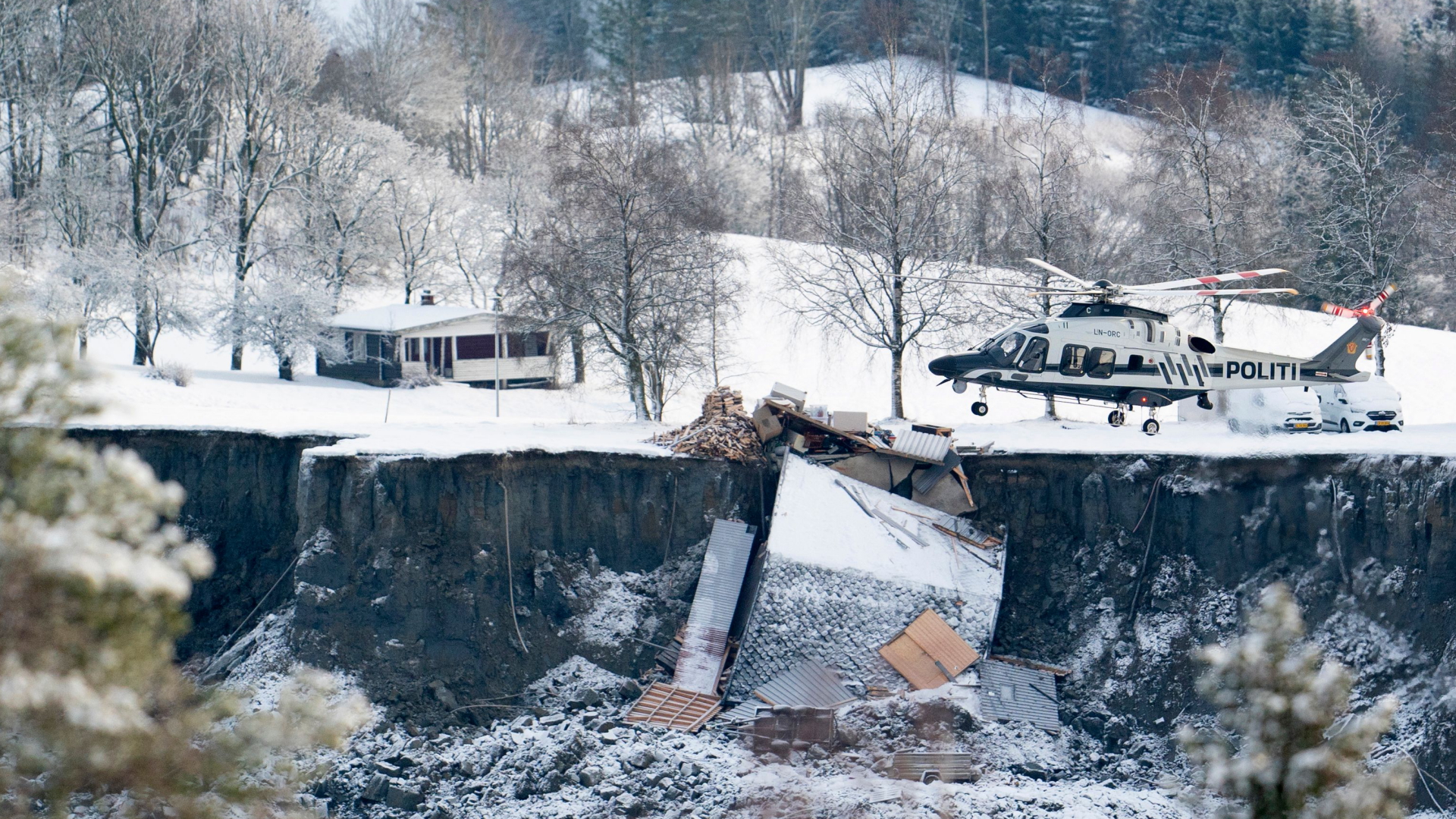 Teile des norwegischen Ortes Ask nach dem Erdrutsch| Bildquelle: AFP