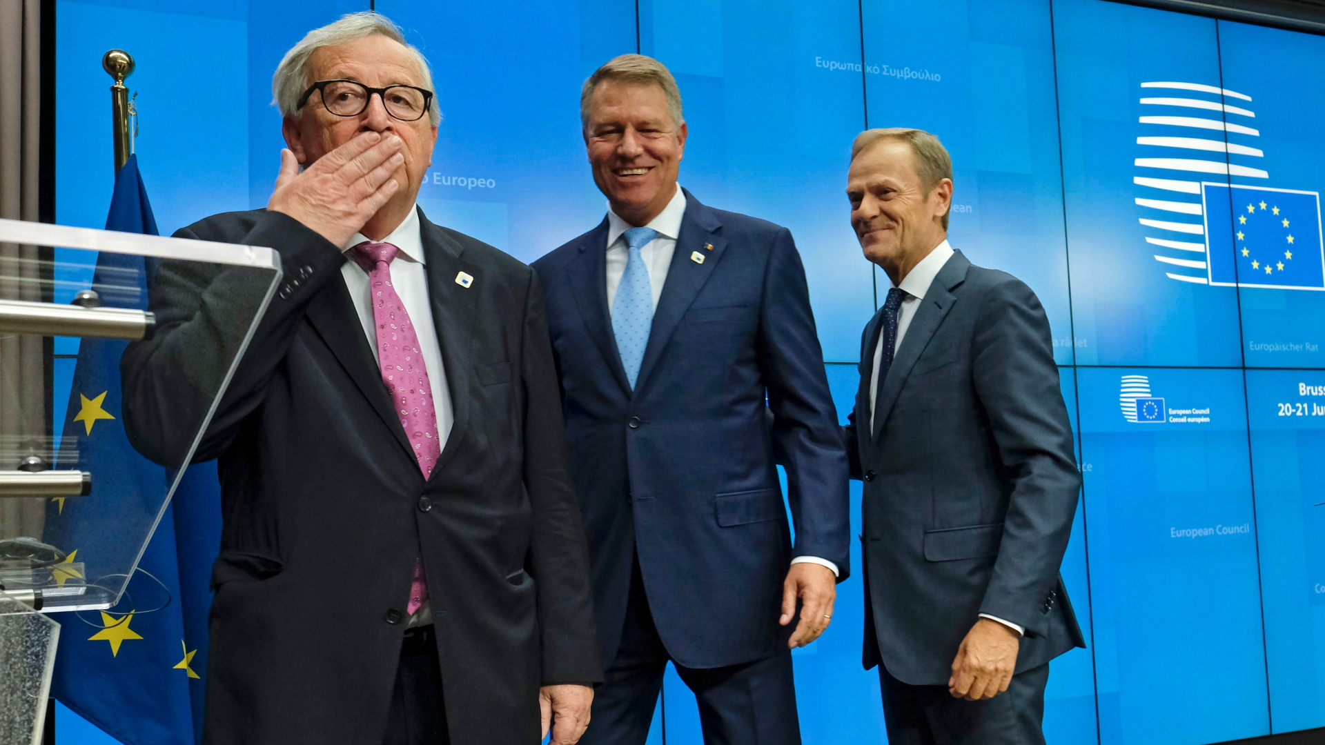 Jean-Claude Juncker, Klaus Iohannis und Donald Tusk | OLIVIER HOSLET/EPA-EFE/REX