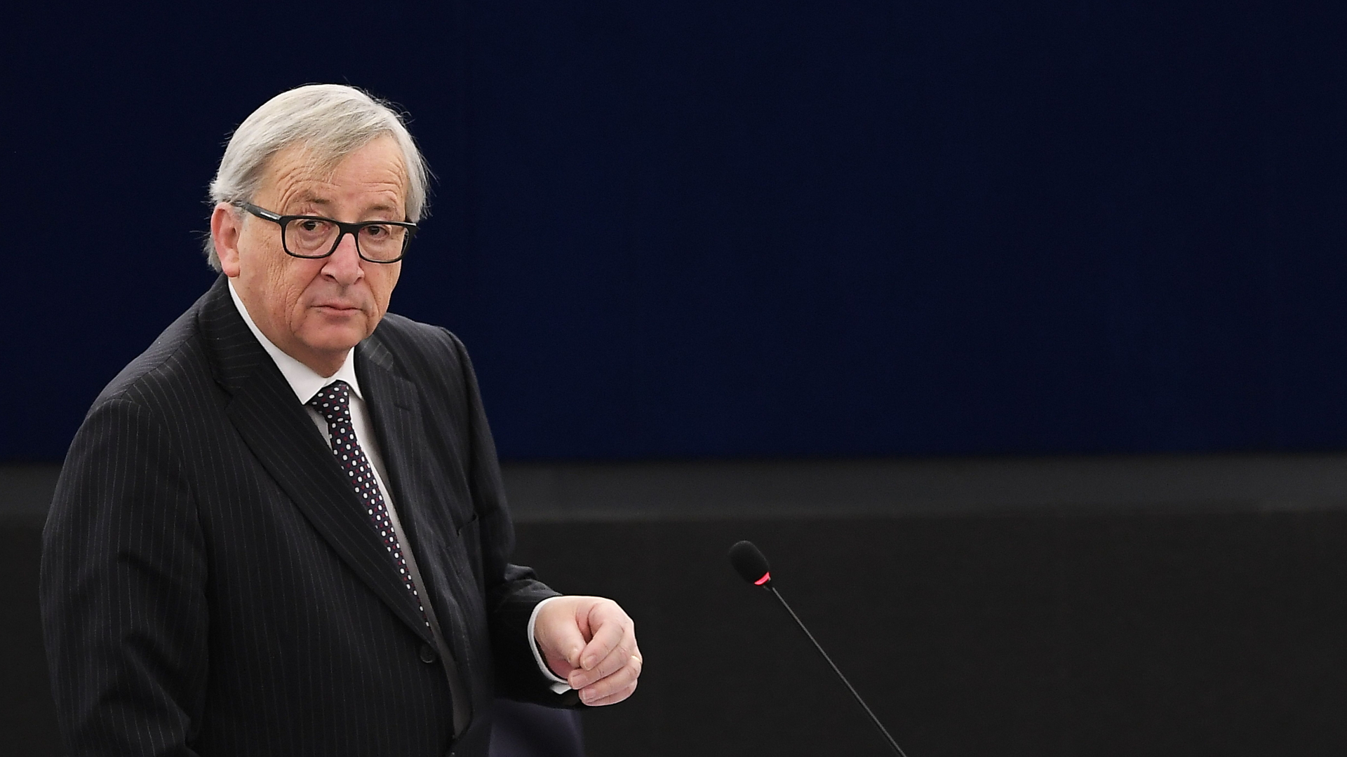EU-Kommissionspräsident Jean-Claude Juncker spricht im EU-Parlament in Straßburg. | AFP
