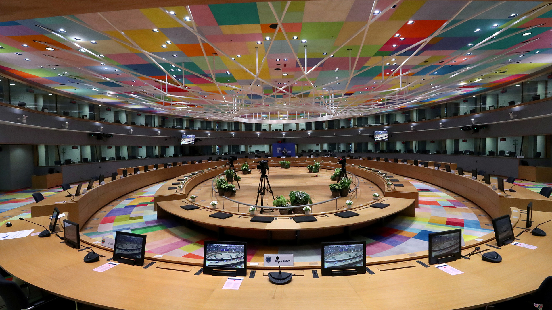 Saal des EU Finanzgipfels in Brüssel