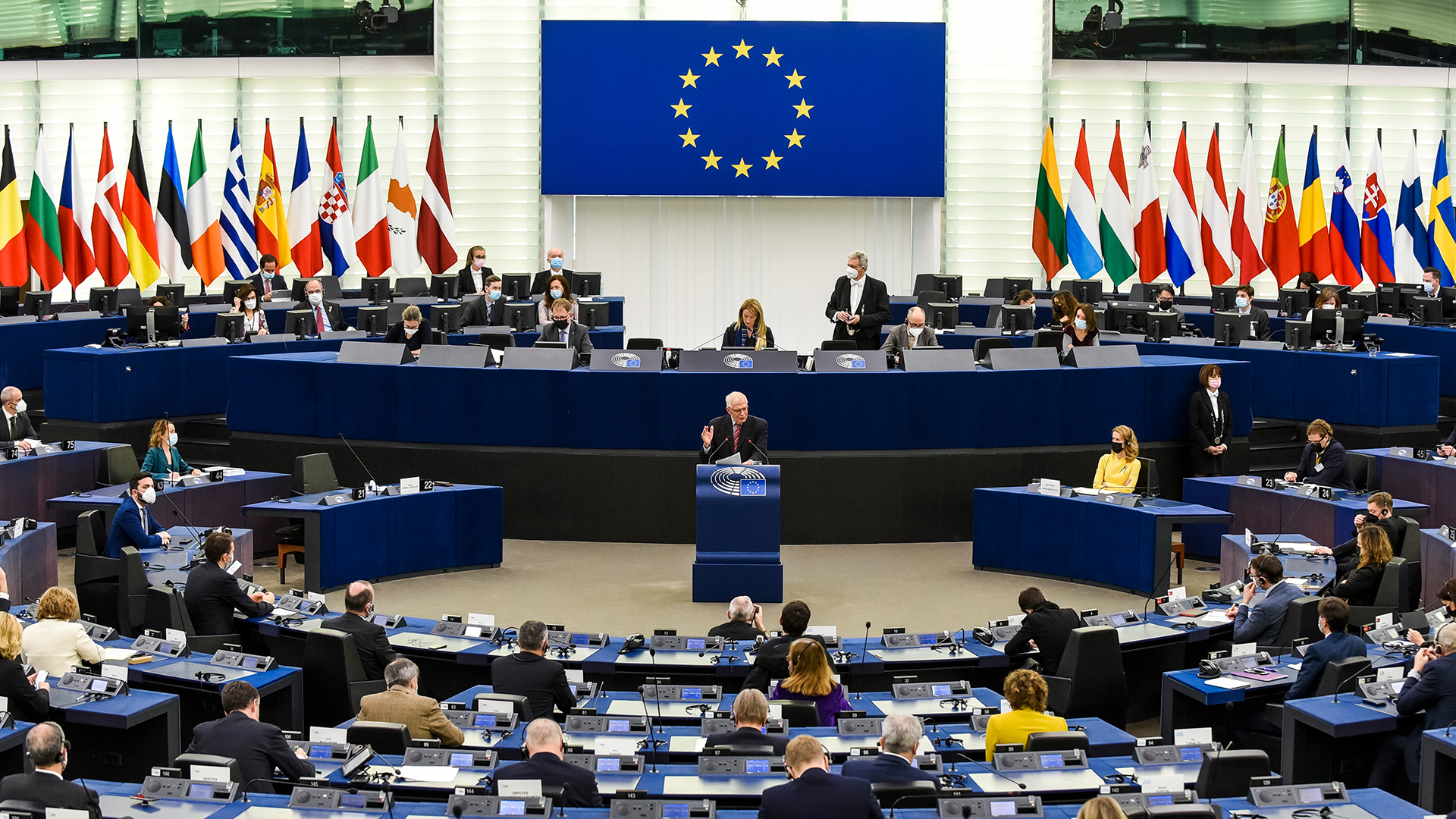 Josep Borrell, hält eine Rede im Europäischen Parlament in Straßburg.  | dpa