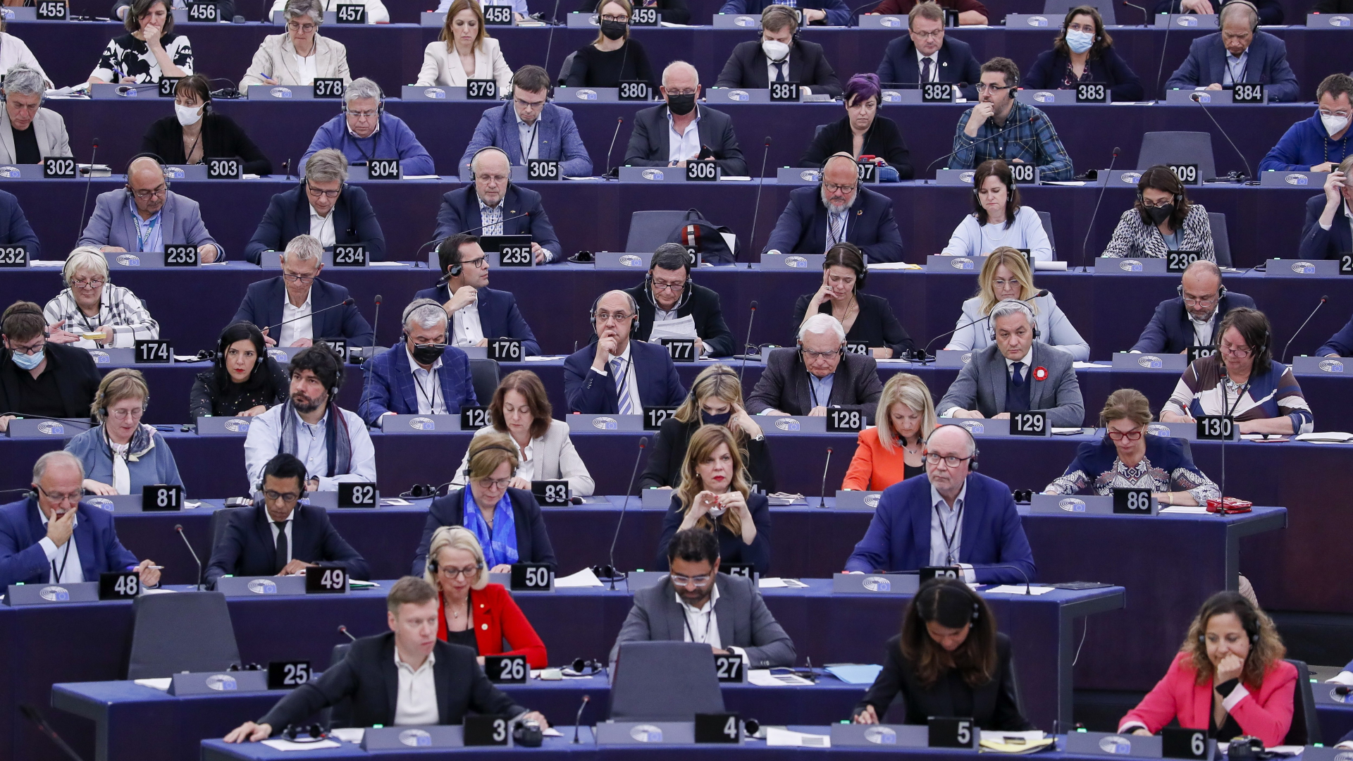 Blick ins Plenum des EU-Parlaments Straßburg.