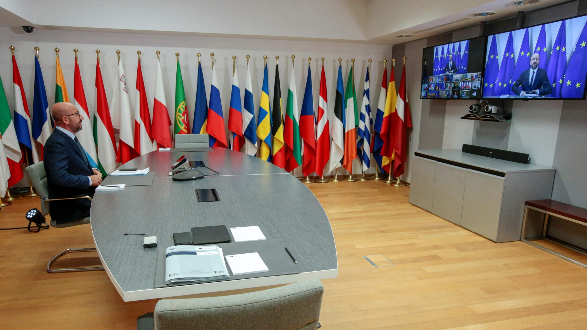 EU-Ratspräsident Charles Michel beim EU-Sondergipfel zur Lage in Belarus | AFP