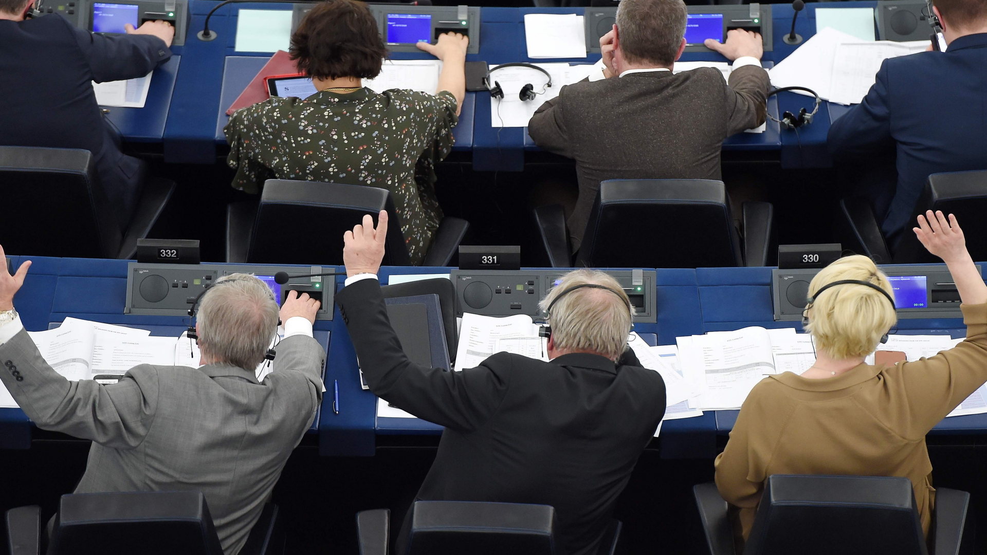 Abgeordnete im Europaparlament in Straßburg stimmen ab. | AFP