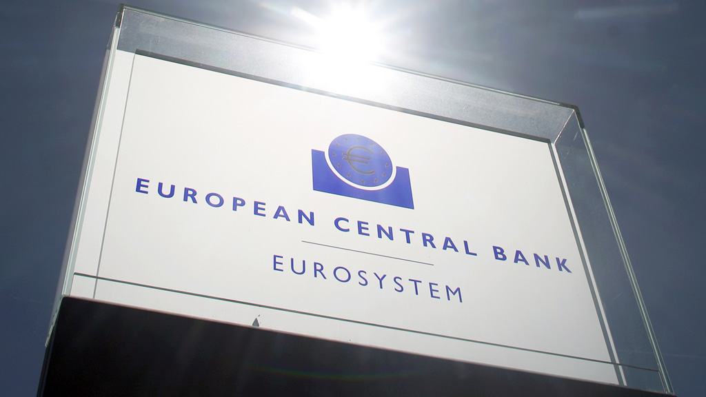 Schild der Europäischen Zentralbank