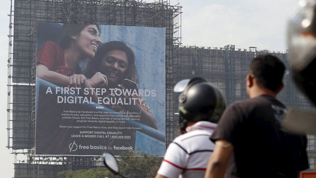 "Free Basics"-Plakat in Indien