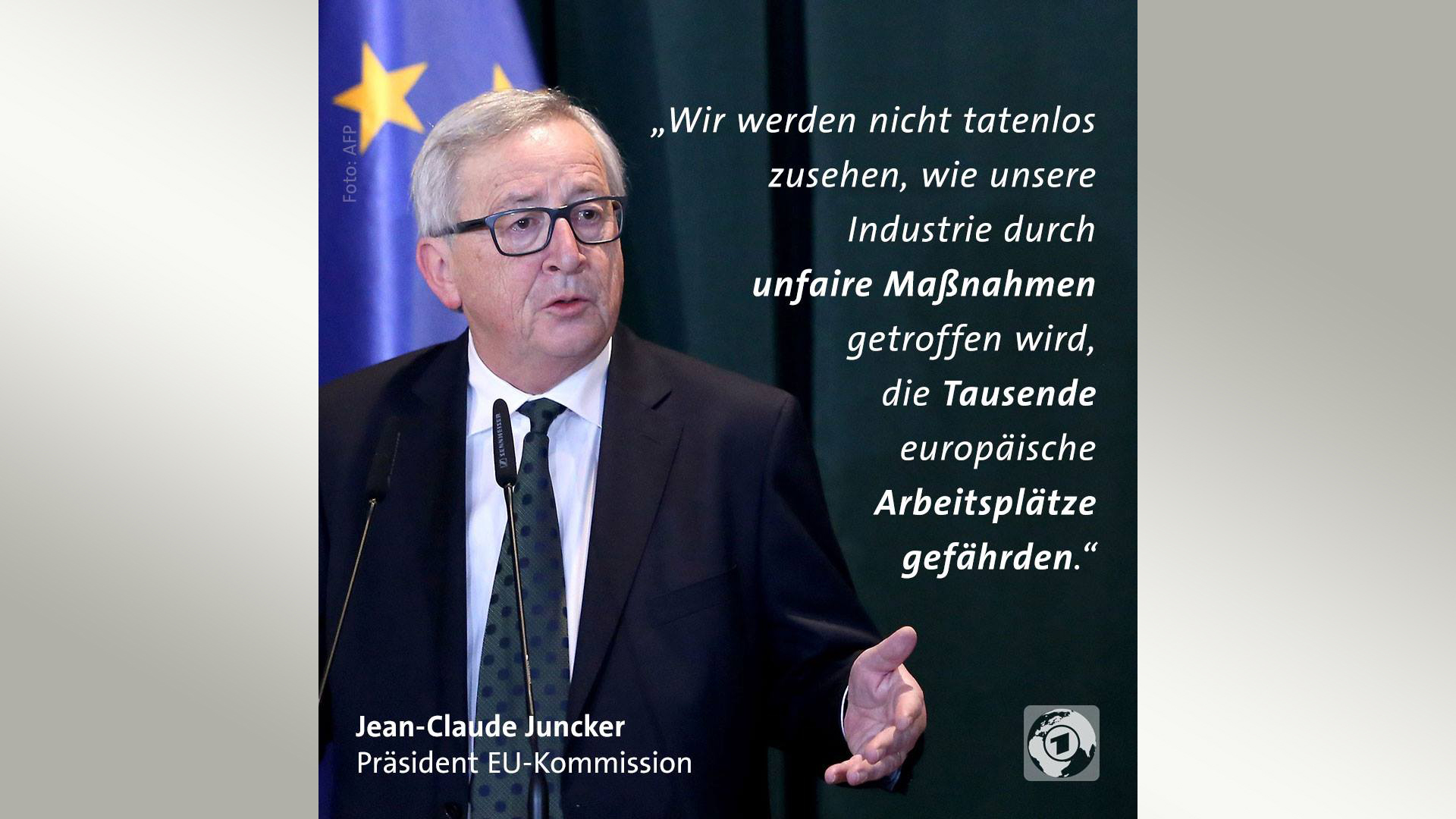 Zitat von Jean-Claude Juncker zu Strafzöllen | tagesschau/Facebook