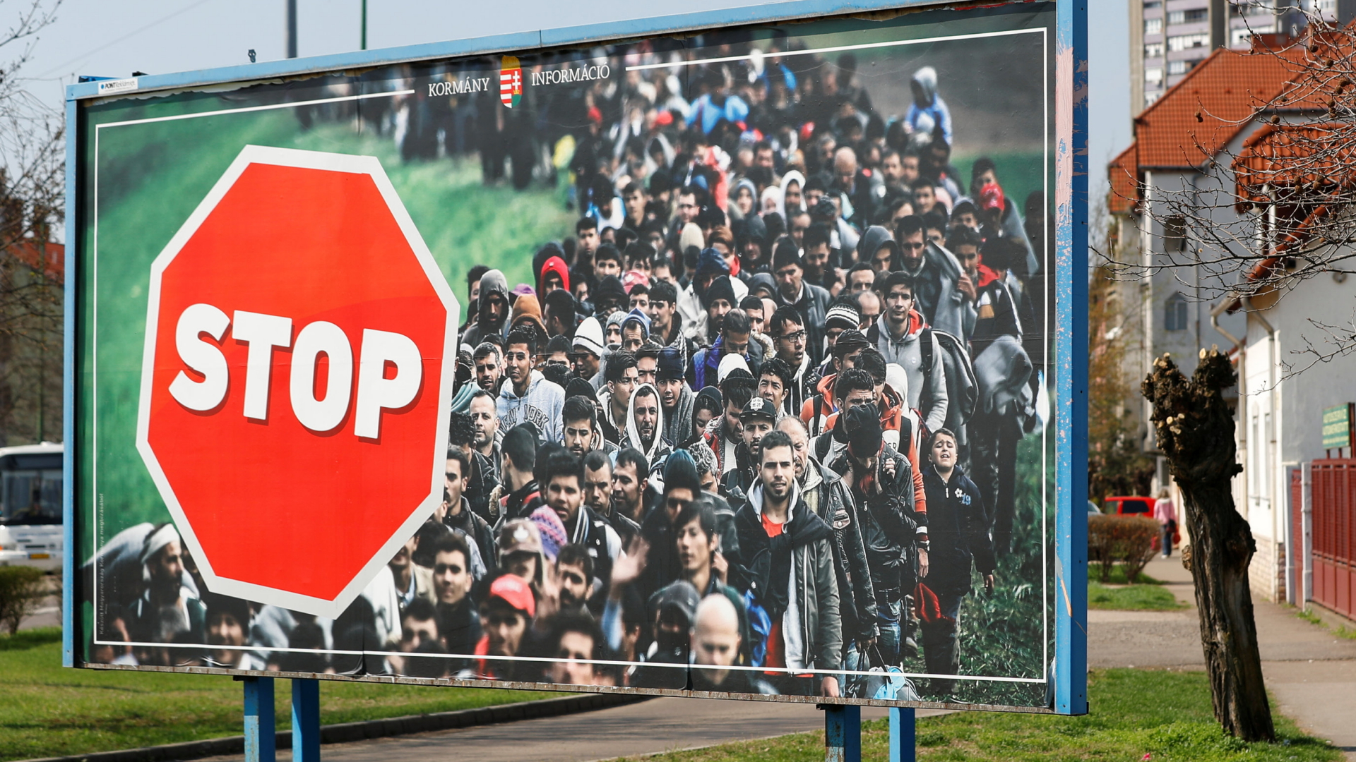 Fidesz-Plakat gegen Flüchtlinge in Ungarn