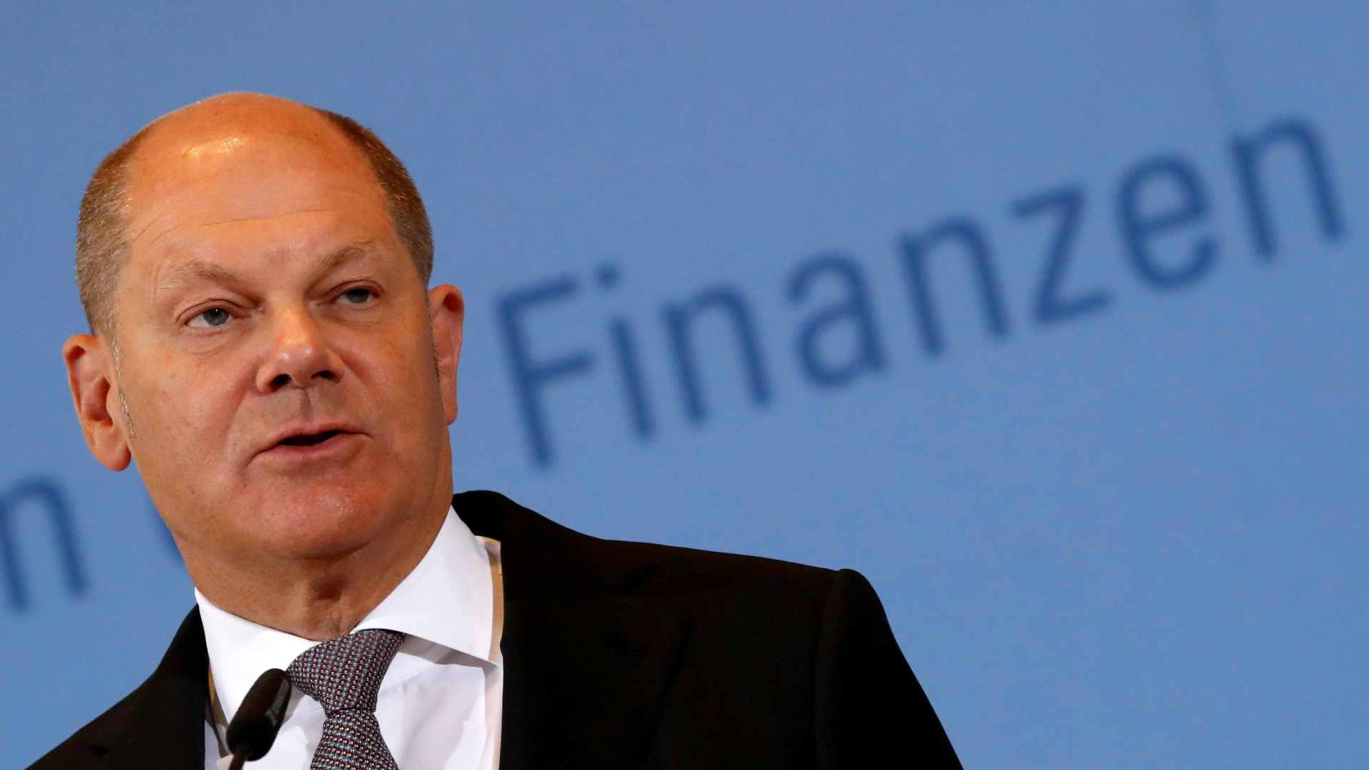 Finanzminister Olaf Scholz auf einer Pressekonferenz Anfang Mai 2019. | REUTERS