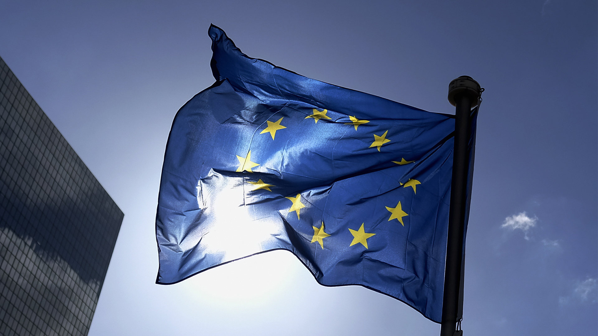 Ein wehende EU-Flagge | dpa