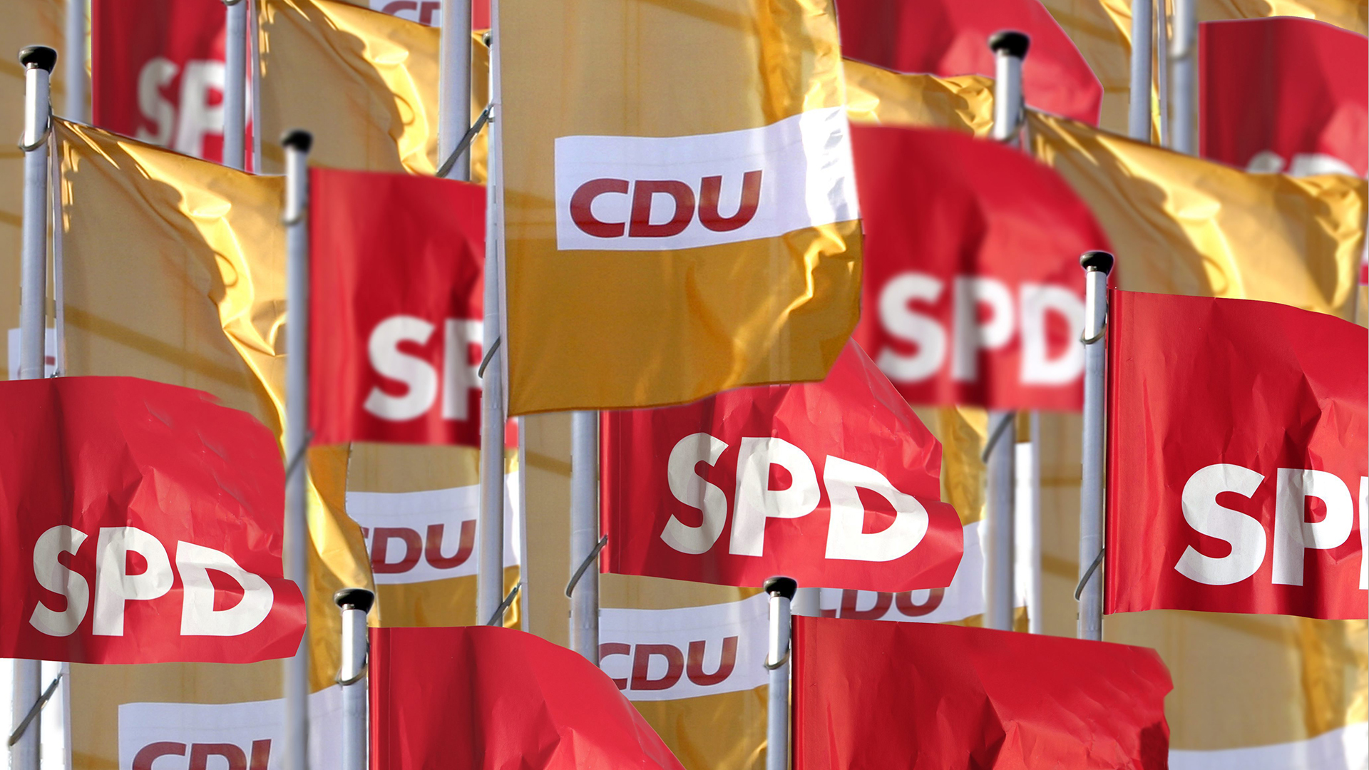 Flaggen SPD-Union | Bildquelle: picture alliance / Ulrich Baumga