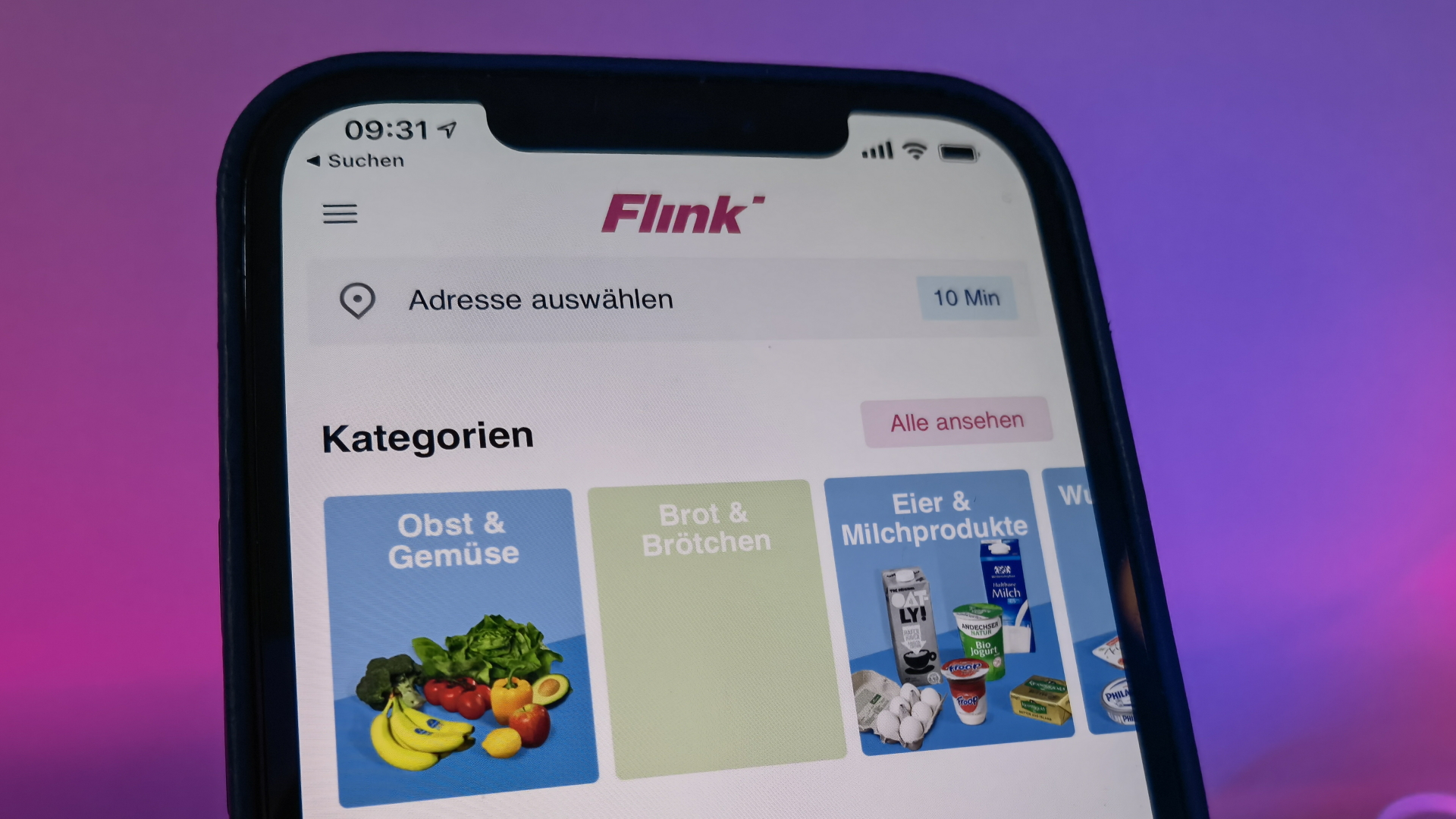 Lieferdienst-App Flink auf einem Handybildschirm | dpa