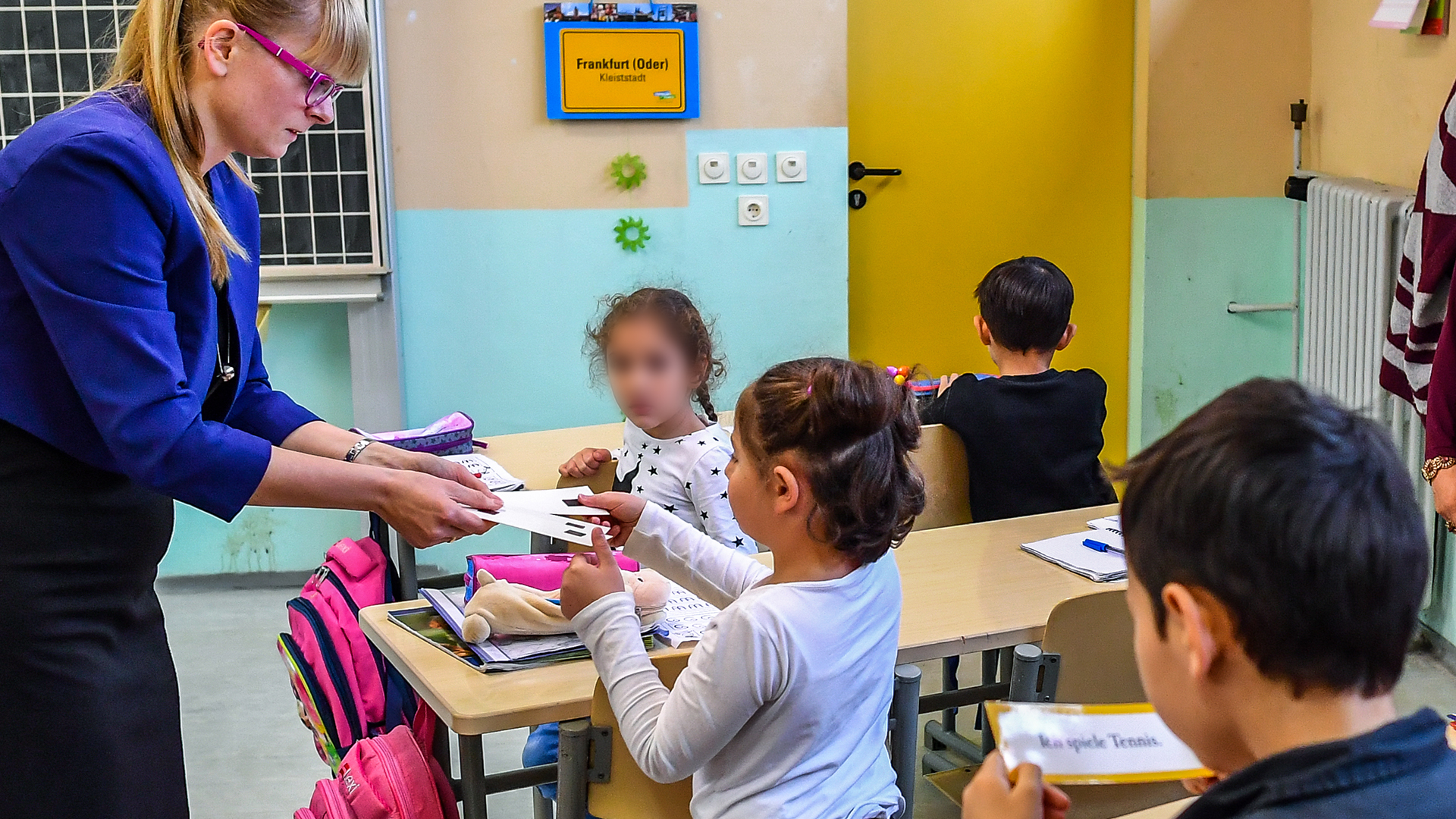 Flüchtlingskinder im Unterricht in einer Schule in Frankfurt/Oder (Archivbild) | picture alliance / Patrick Pleul