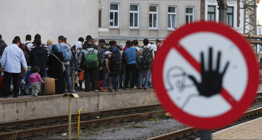 Flüchtlinge am Westbahnhof in Wien.