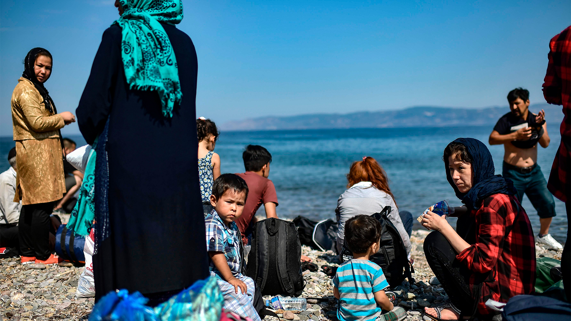 Afghanische Flüchtlinge auf der griechischen Insel Lesbos | AFP