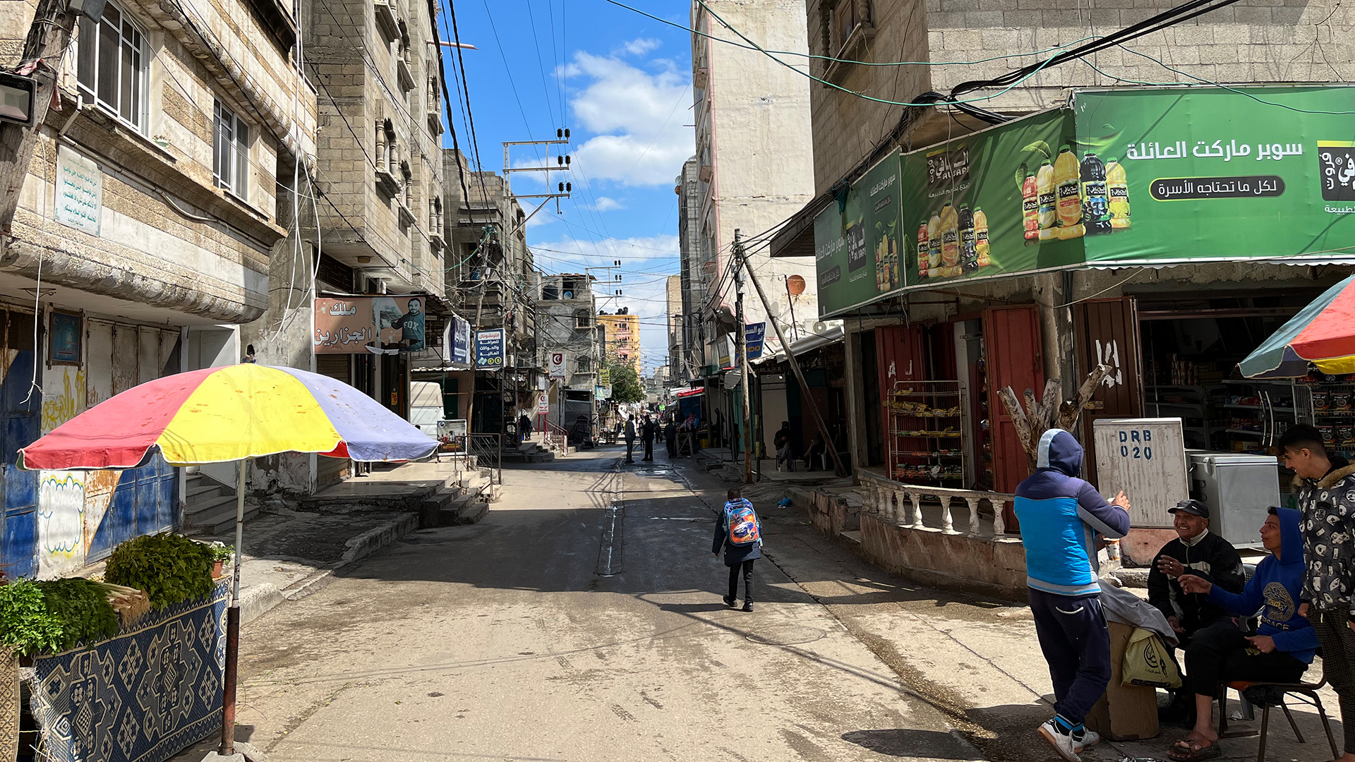 Eine Straße im Flüchtlingslager von Deir el Balah. | ARD-Studio Tel Aviv