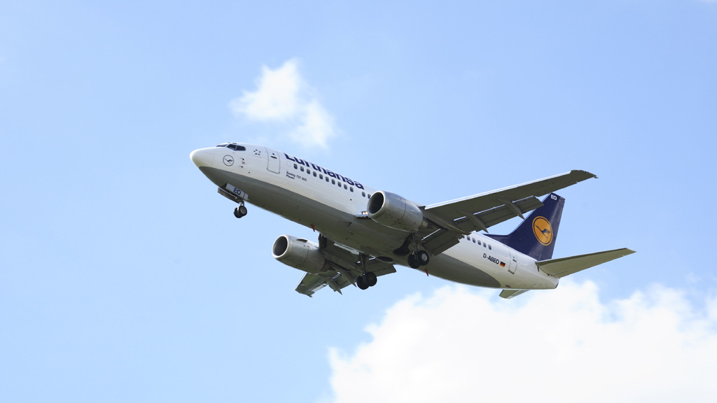 Boeing der Lufthansa im Landeanflug
