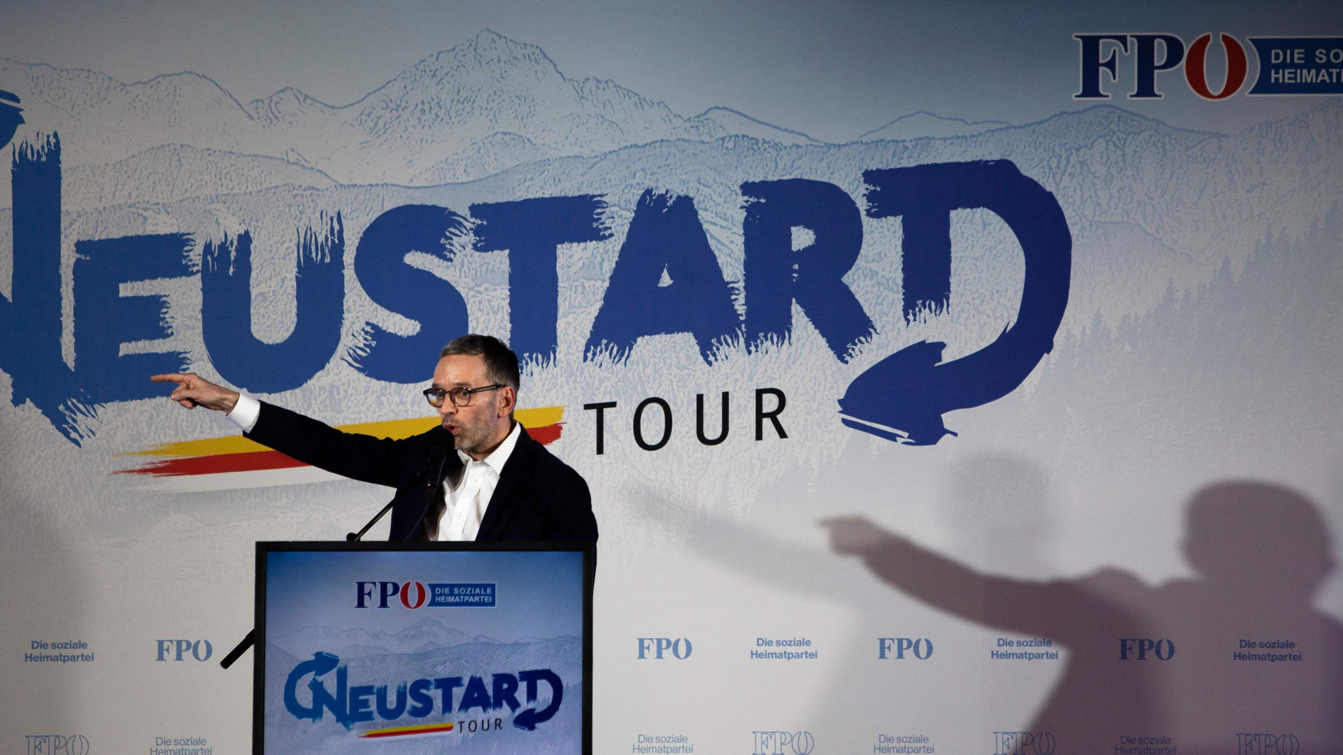 Herbert Kickl spricht auf einer Wahlkampfveranstaltung der FPÖ in Klagenfurt (Österreich)