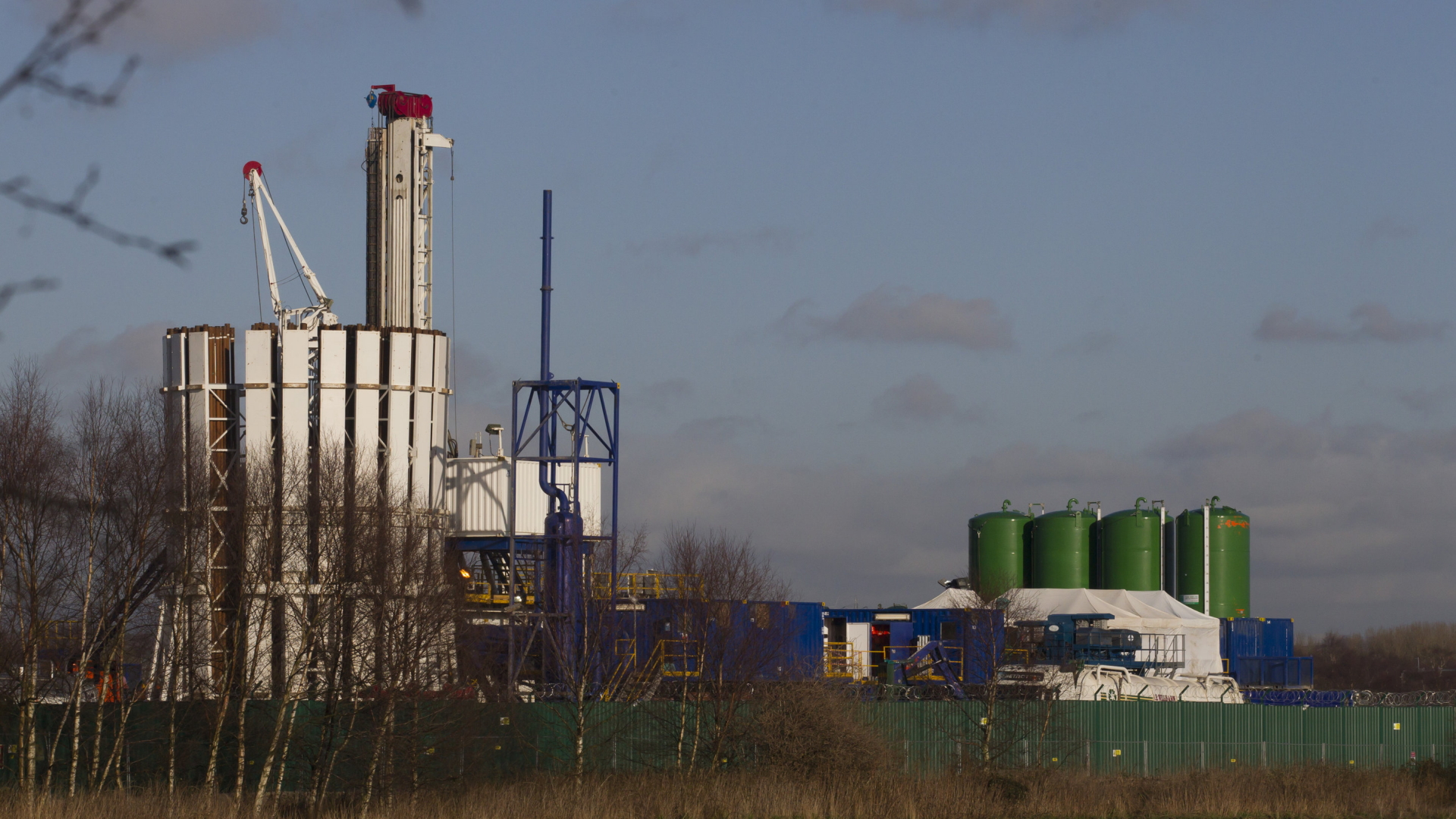 Das Fracking-Projekt Barton Moss in Manchester, England. | AP