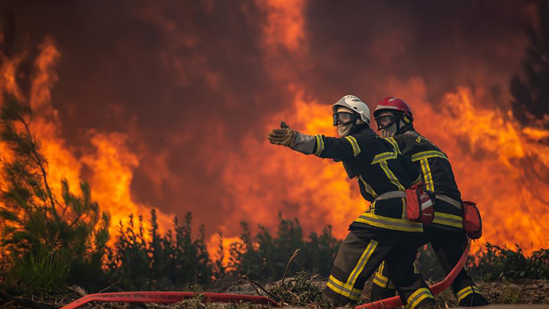 Feuerwehrleute in der Region Gironde bei der Brandbekämpfung | dpa