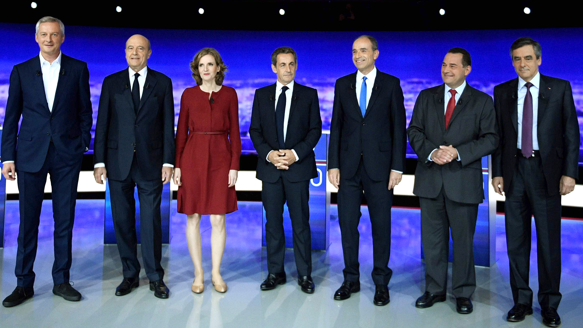 Frankreichs konservative Präsidenschaftsbewerber vor einer TV-Debatte | AFP