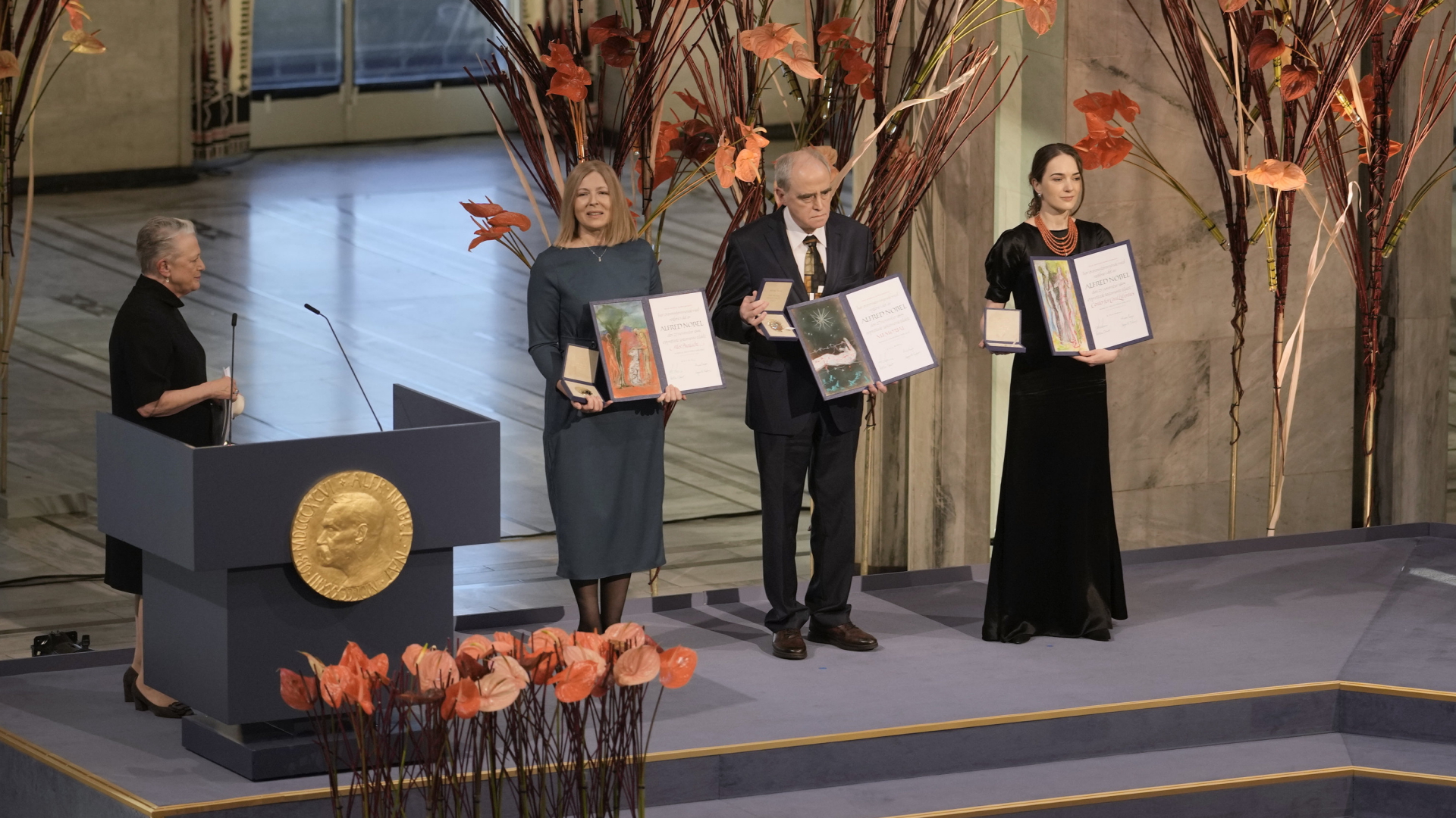 Verleihung des Friedensnobelpreises im Rathaus von Oslo | AP