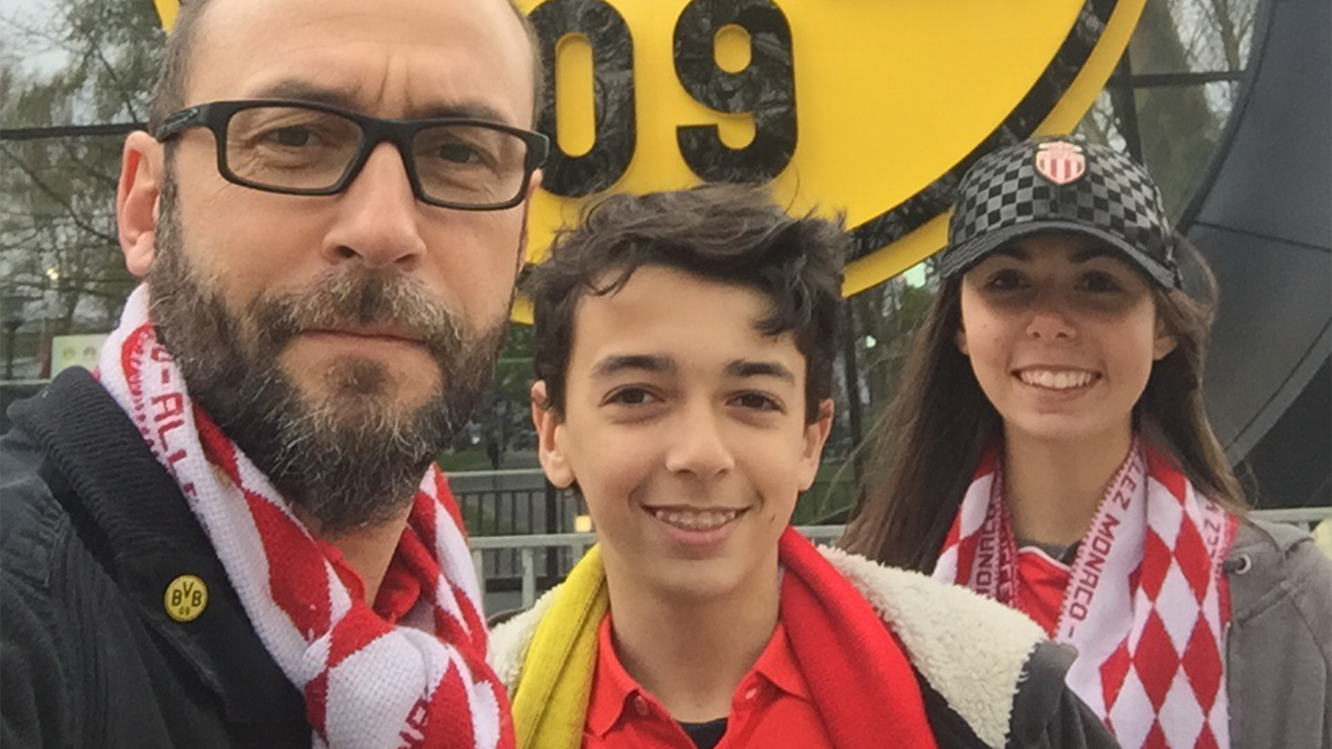 AS-Monaco-Fan Stéphane Vadez und seine Kinder