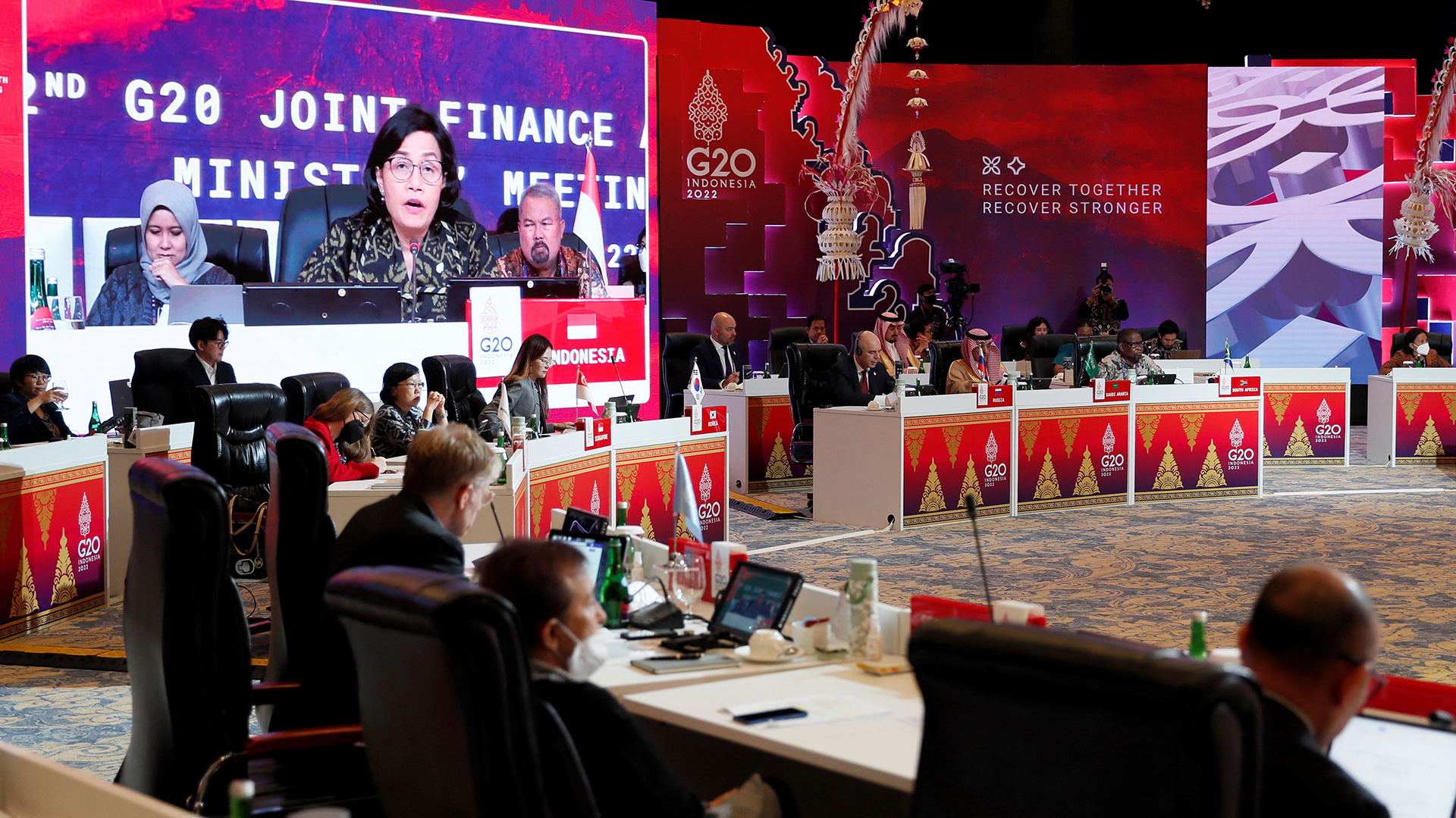 Minister und Delegierte beim Treffen der G20-Finanz- und Gesundheitsminister in Nusa Dua, Bali, Indonesien. | REUTERS