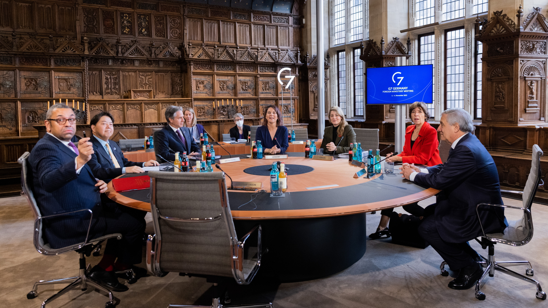 Die Außenministerinnen und Außenminister der G7 in Münster | dpa