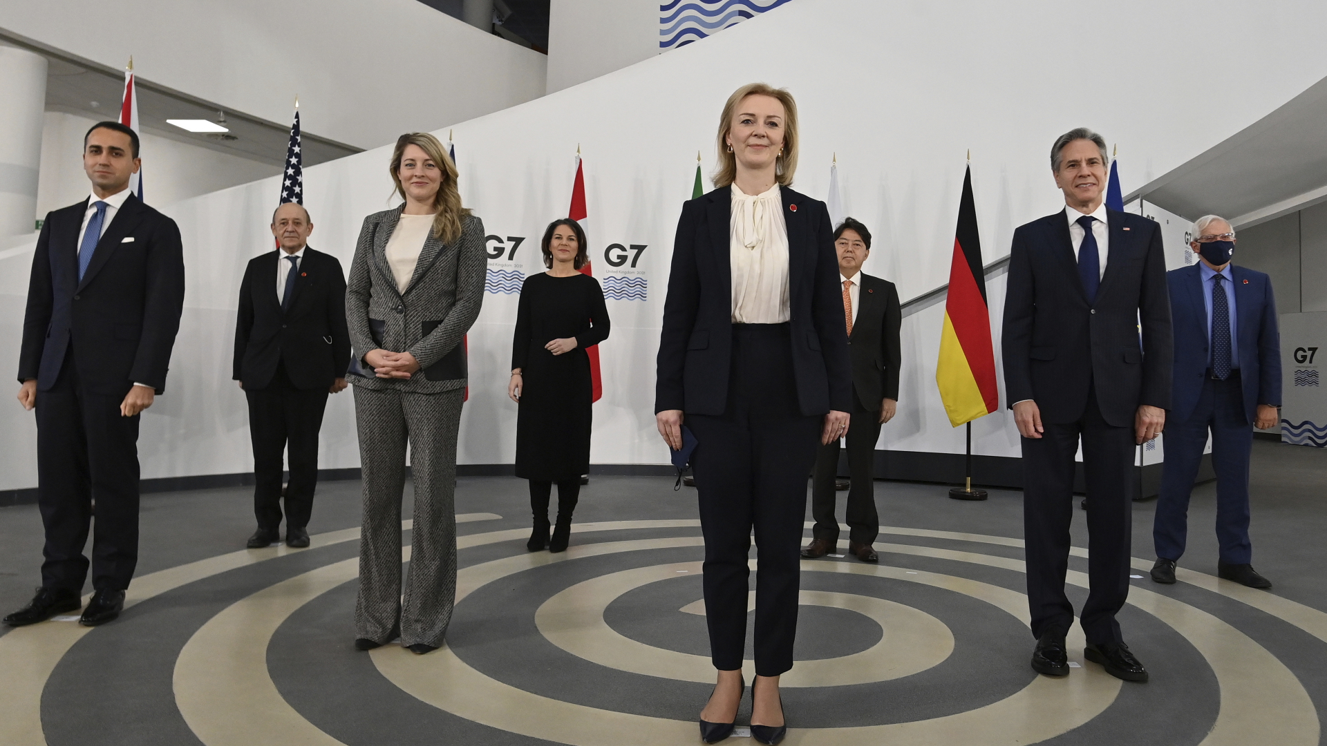 Die G7-Außenminister bei ihrer Konferenz in Liverpool | dpa