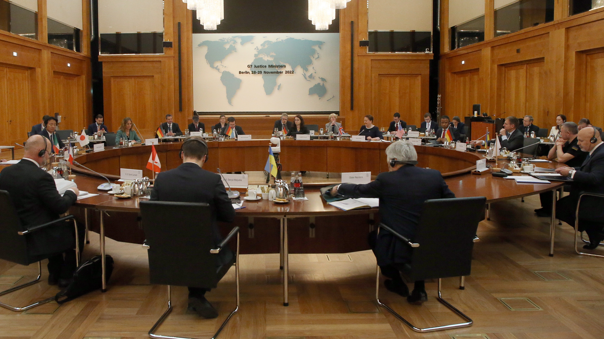 Marco Buschmann (FDP), Bundesjustizminister, leitet das Treffen der G7-Justizministerinnen und -minister im Auswärtiges Amt. | dpa