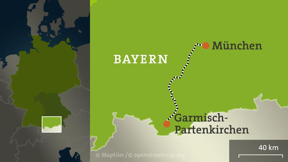 Deutschland mit Garmisch-Partenkirchen und München