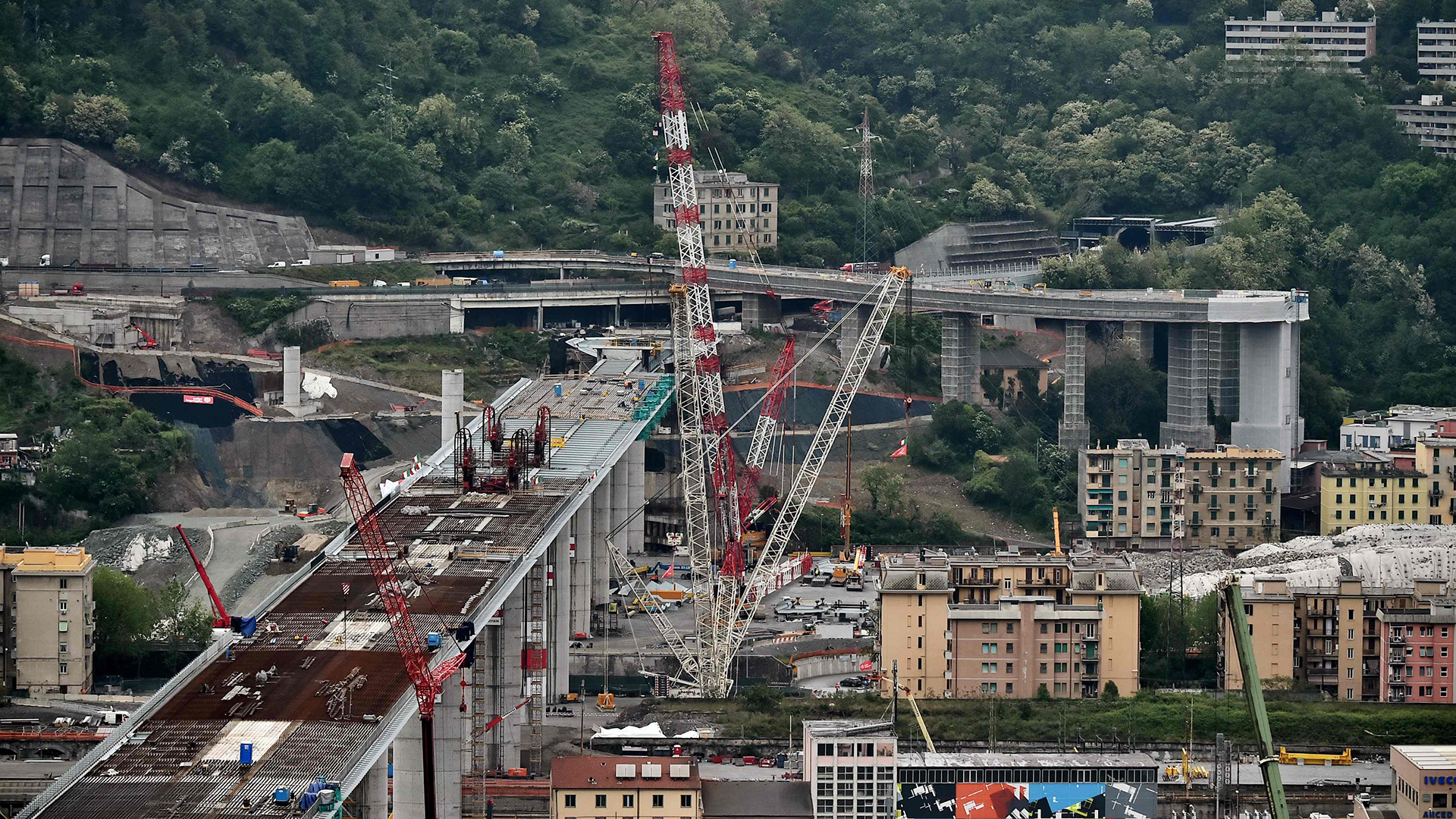 Bau einer Brücke in Genua | AFP