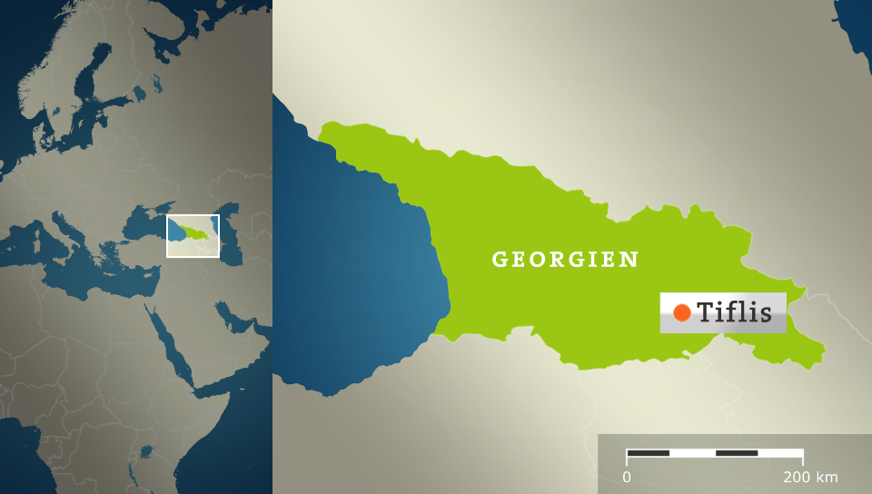 Karte: Georgien mit Tiflis
