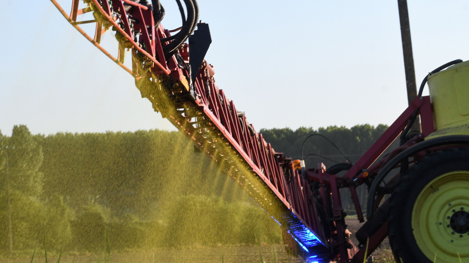 Ein Traktor versprüht Glyphosat auf einem Feld | Bildquelle: AFP