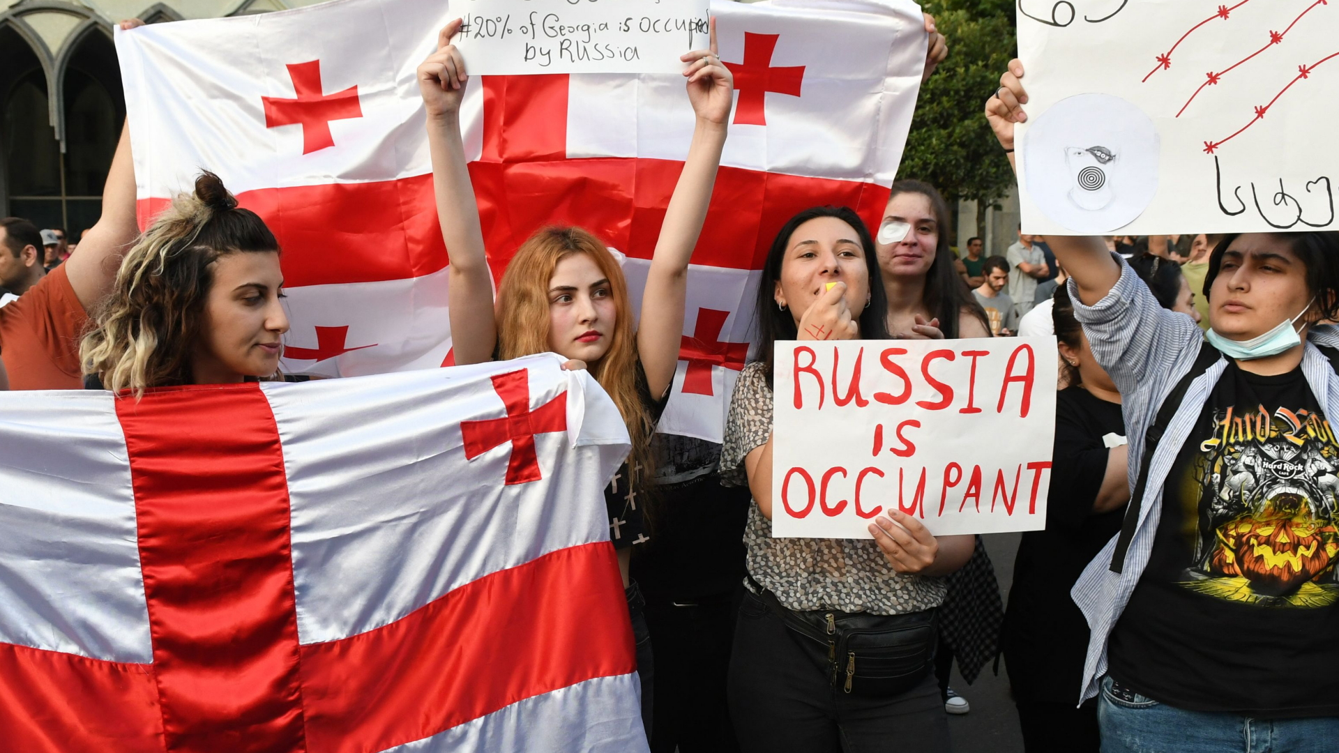 Protest gegen Russland in Georgien